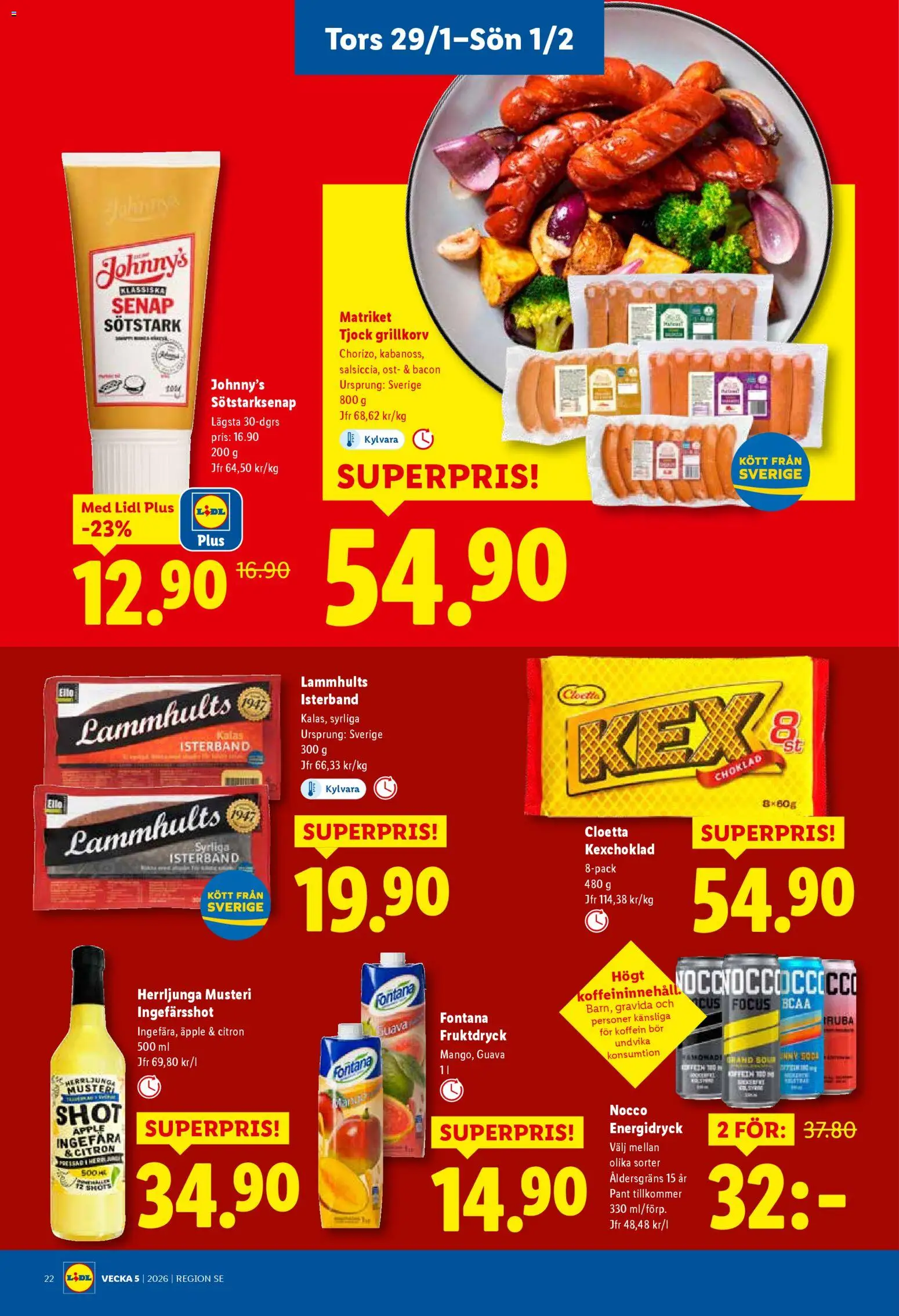 Lidl reklamblad aktuell från 26.01.2026 | Sida: 26 | Produkter: Bacon, Ost, Choklad, Äpple