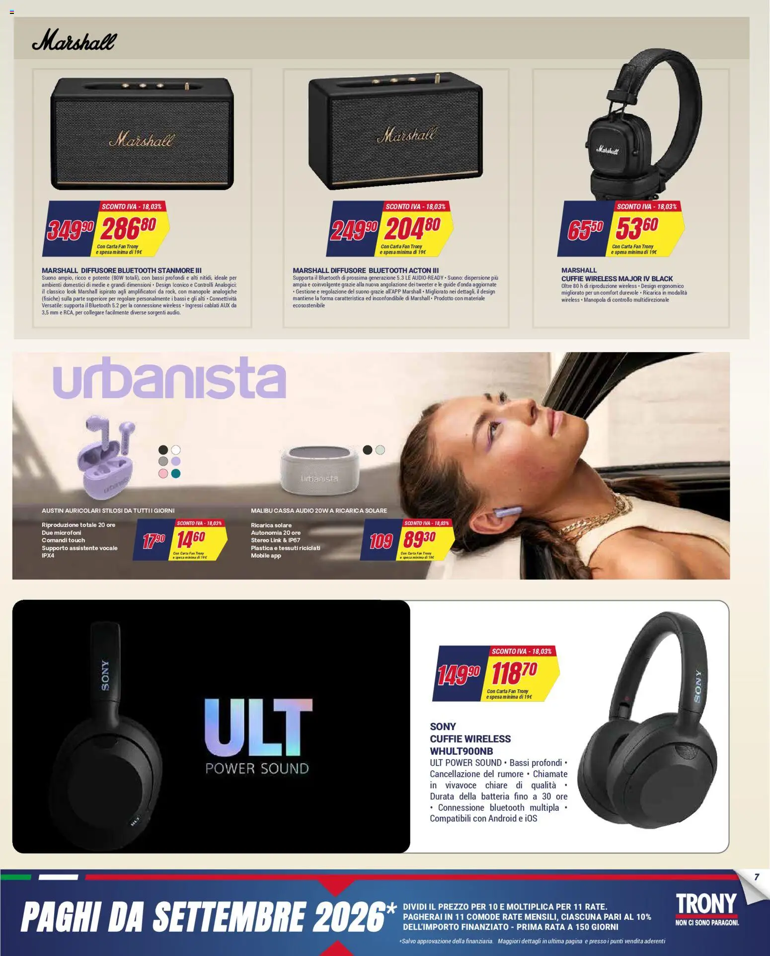 Volantino Trony del 02.04.2026 | Pagina: 7 | Prodotti: Auricolari, Mobile, Audio, Batteria