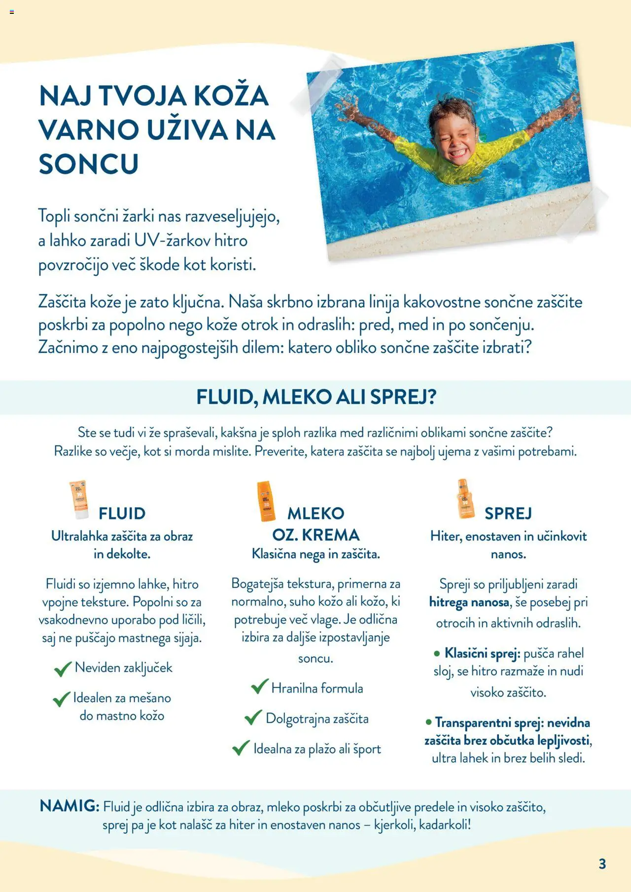 Spar katalog zaščita kože pred soncem │ velja od 12.05.2025 | Stran: 3 | Izdelki: Krema, Mleko