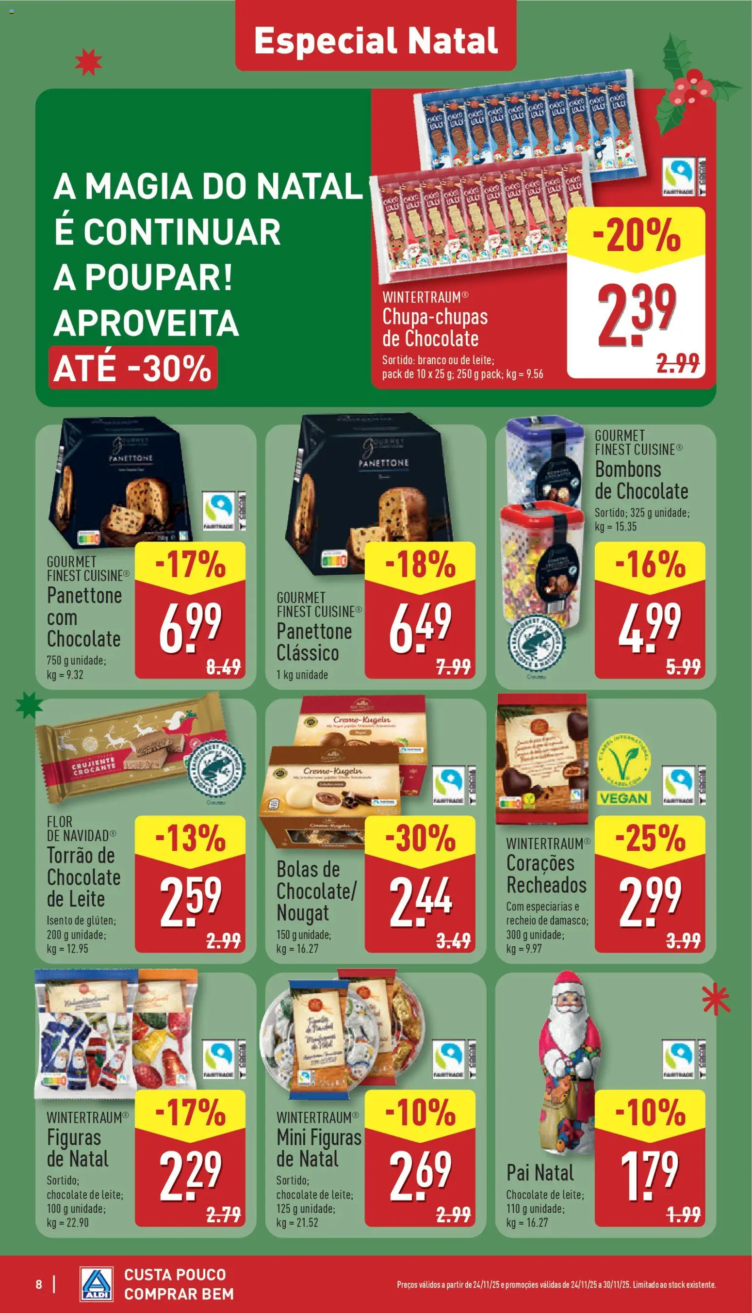 Aldi folheto │ válido de 24.11.2025 | Página: 8 | Produtos: Leite, Chocolate