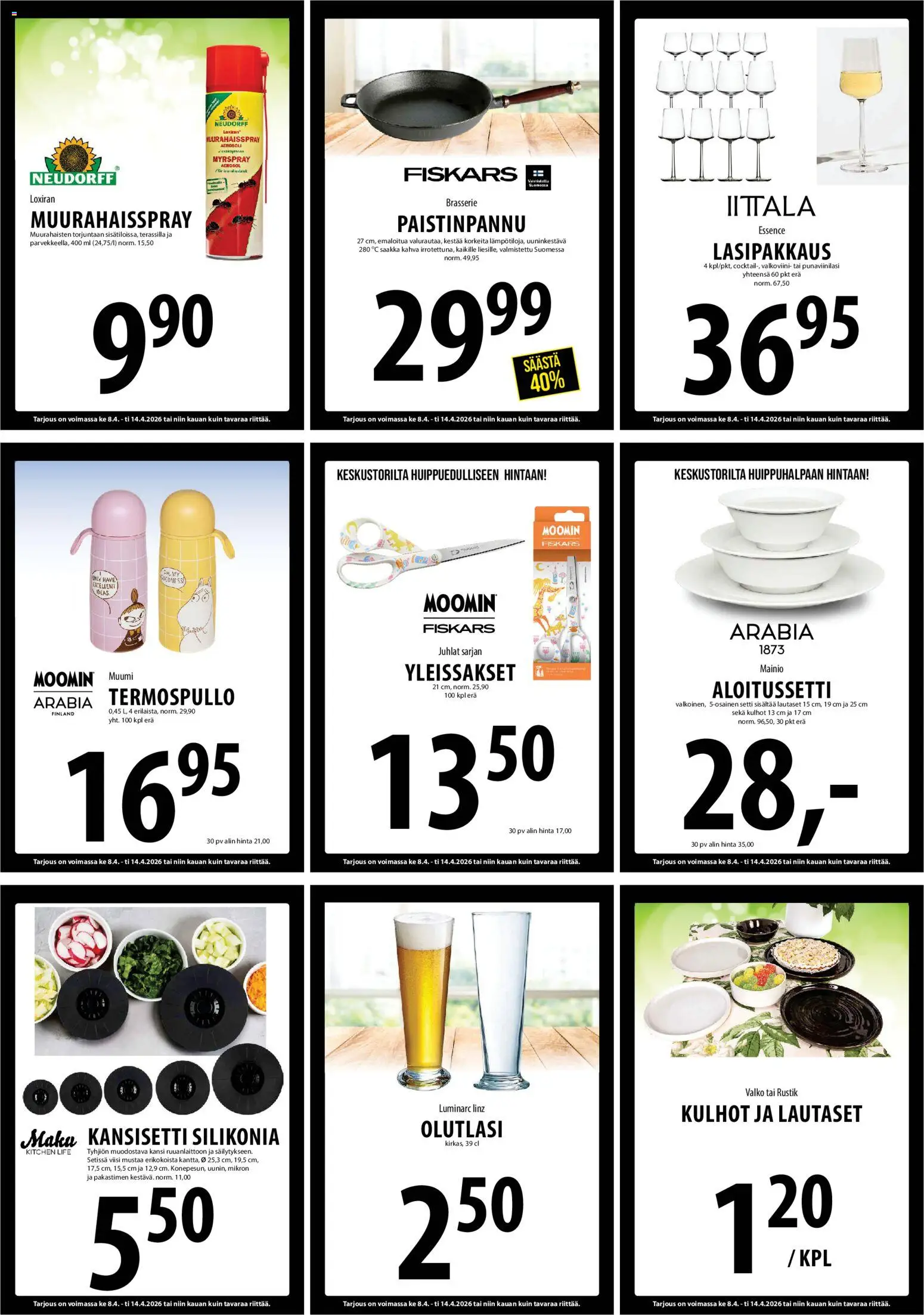 Tuuri tarjoukset – voimassa 08.04.2026 alkaen | Sivu: 14 | Tuotteet: Valkoviini, Kansi, Paistinpannu, Termospullo