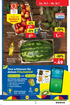 Lidl Aktionen ab 10.07.2025 | Seite: 5 | Produkte: Nektarinen, Avocado, Früchte, Top