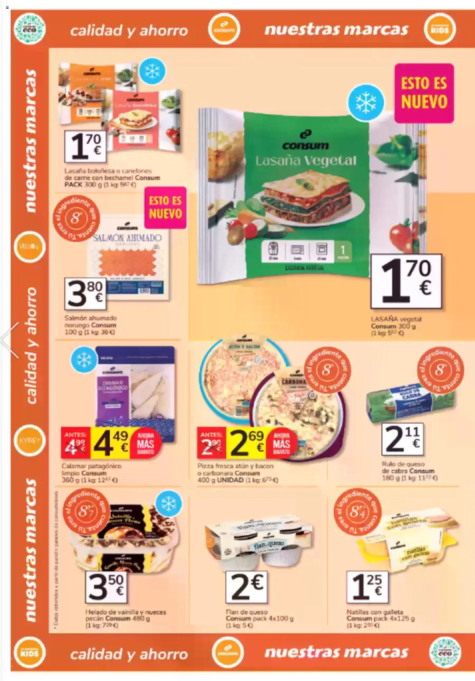 Consum folleto │ válido desde el 23.10.2025 | Página: 20 | Productos: Té, Helado, Salmón ahumado, Lasaña