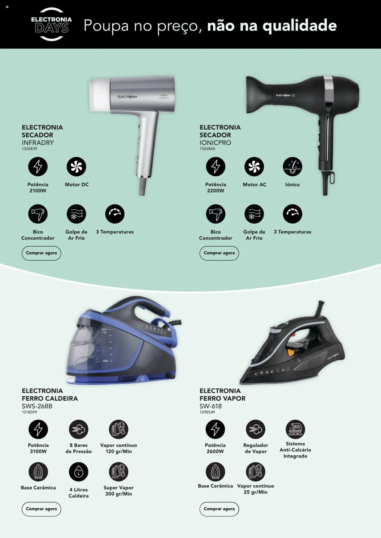 Radio Popular - Electronia Days │ válido de 29.10.2024 | Página: 14 | Produtos: Secador, Ferro, Base