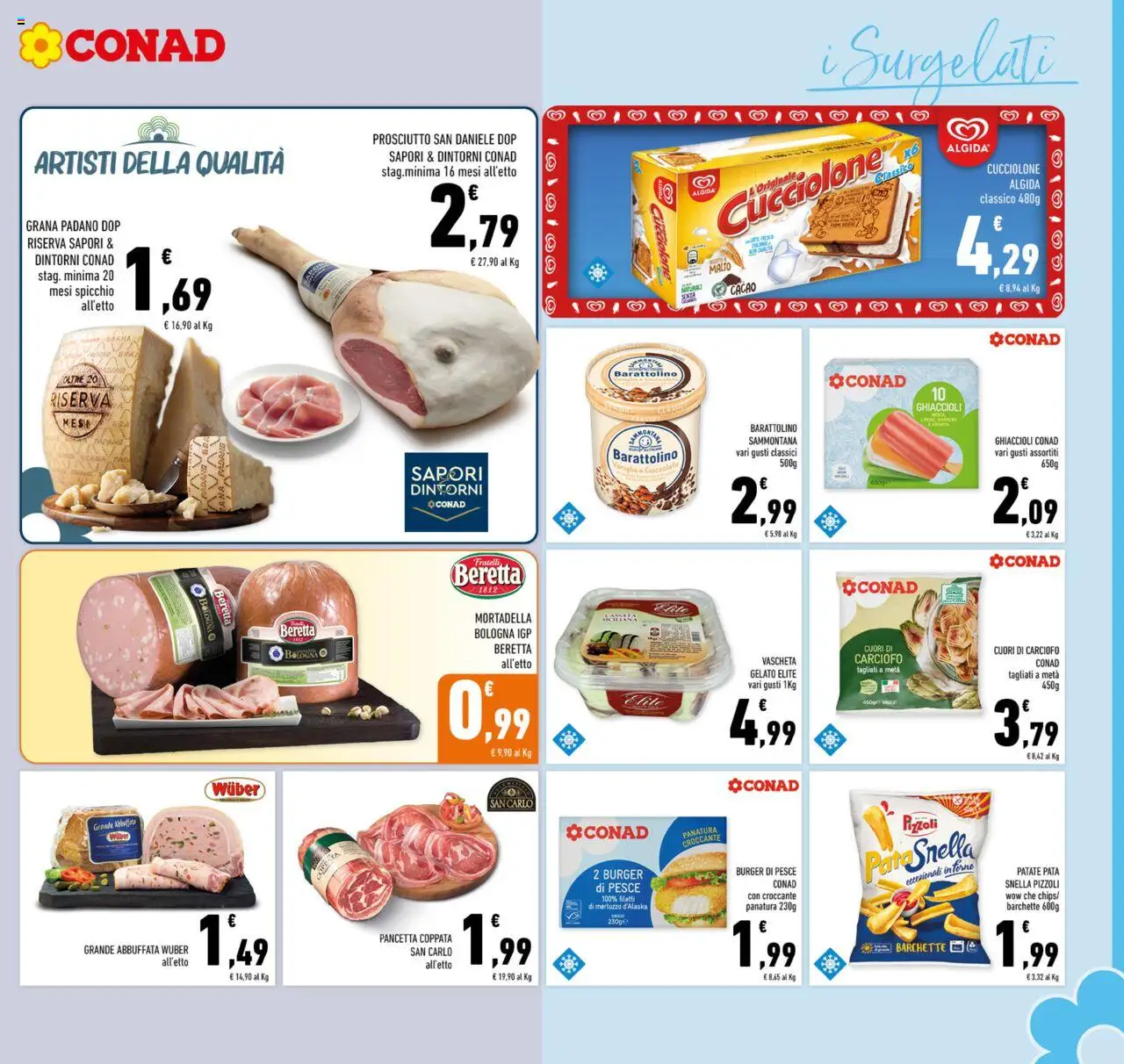 Volantino Conad del 27.08.2025 | Pagina: 7 | Prodotti: Cioccolato, Pesce, Ghiaccioli, Merluzzo