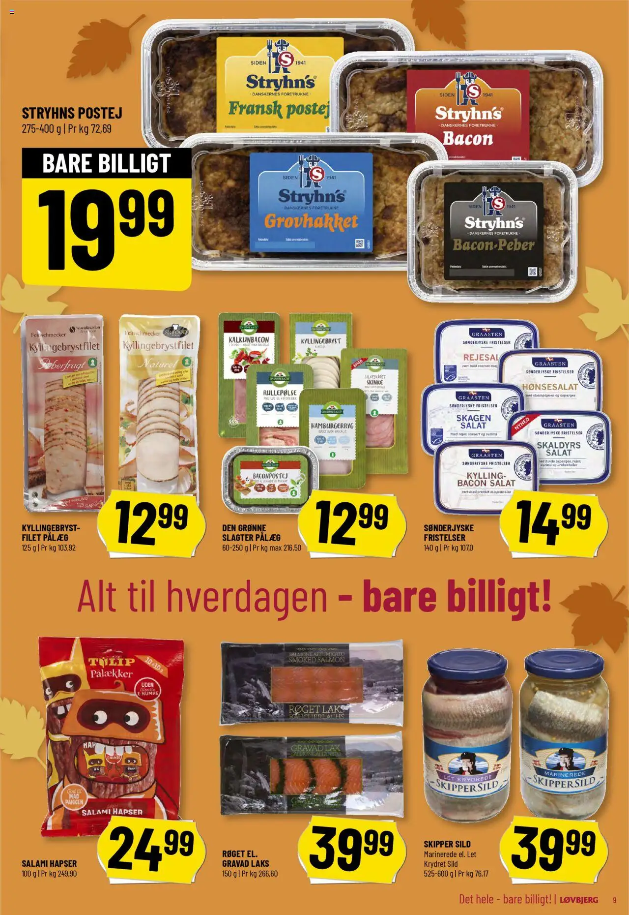 Løvbjerg tilbudsavis – gyldig fra 10.10.2025 | Side: 9 | Produkter: Salami, Skinke, Salat, Pålæg