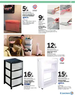 E.Leclerc - Prévisualisation de COFFRE DE RANGEMENT 30L À CLIPS AVEC CHARNIÈRES, En plastique. Dim.: L. 54 x P. 36 x H. 24,5 cm. Coloris: Rose pêche ou gris. Autres modèles disponibles à différents prix. valide à partir de 26.12.2025 | Page: 47 | Produits: Pêche, Tiroirs, Coffre de rangement