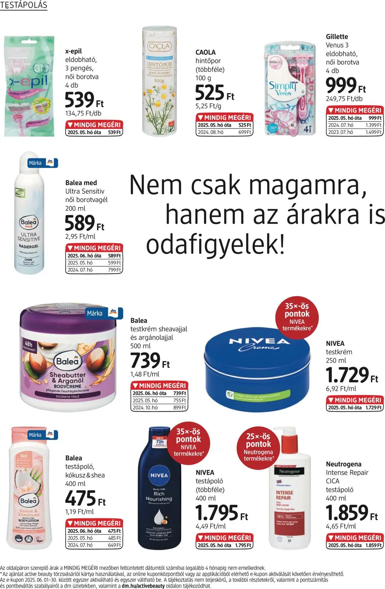 DM Drogerie Markt akciós ujság - amely érvényes a következő dátumtól: 19.06.2025 | Oldal: 4 | Termékek: Body, Kokusz, Borotva, Testápoló