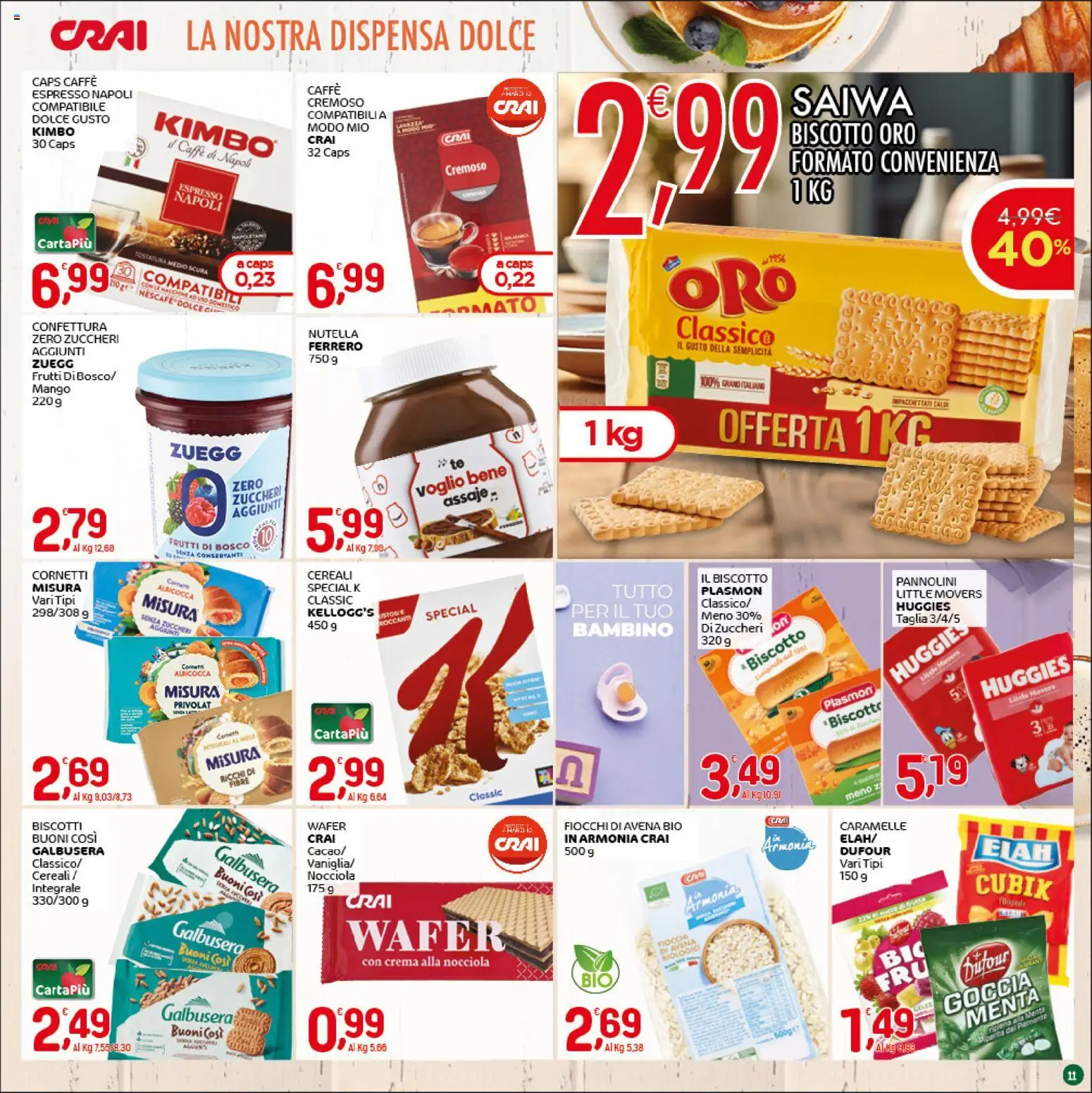 Volantino CRAI del 07.04.2026 | Pagina: 11 | Prodotti: Caffè, Cereali, Fiocchi, Menta