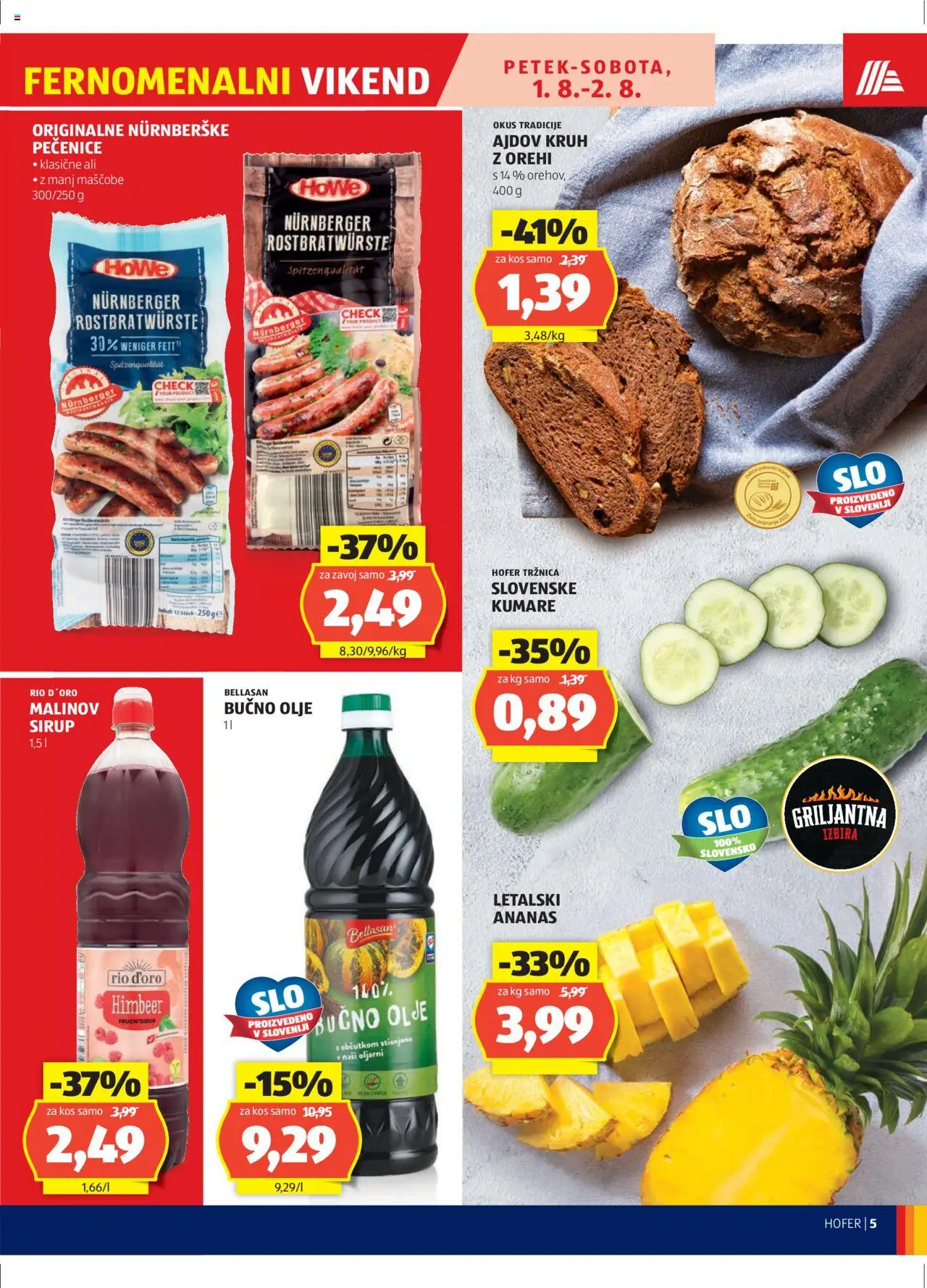 Hofer SI katalog | vrijedi od 31.07.2025 | Stranica: 5 | Proizvodi: Kruh, Ananas, Sirup