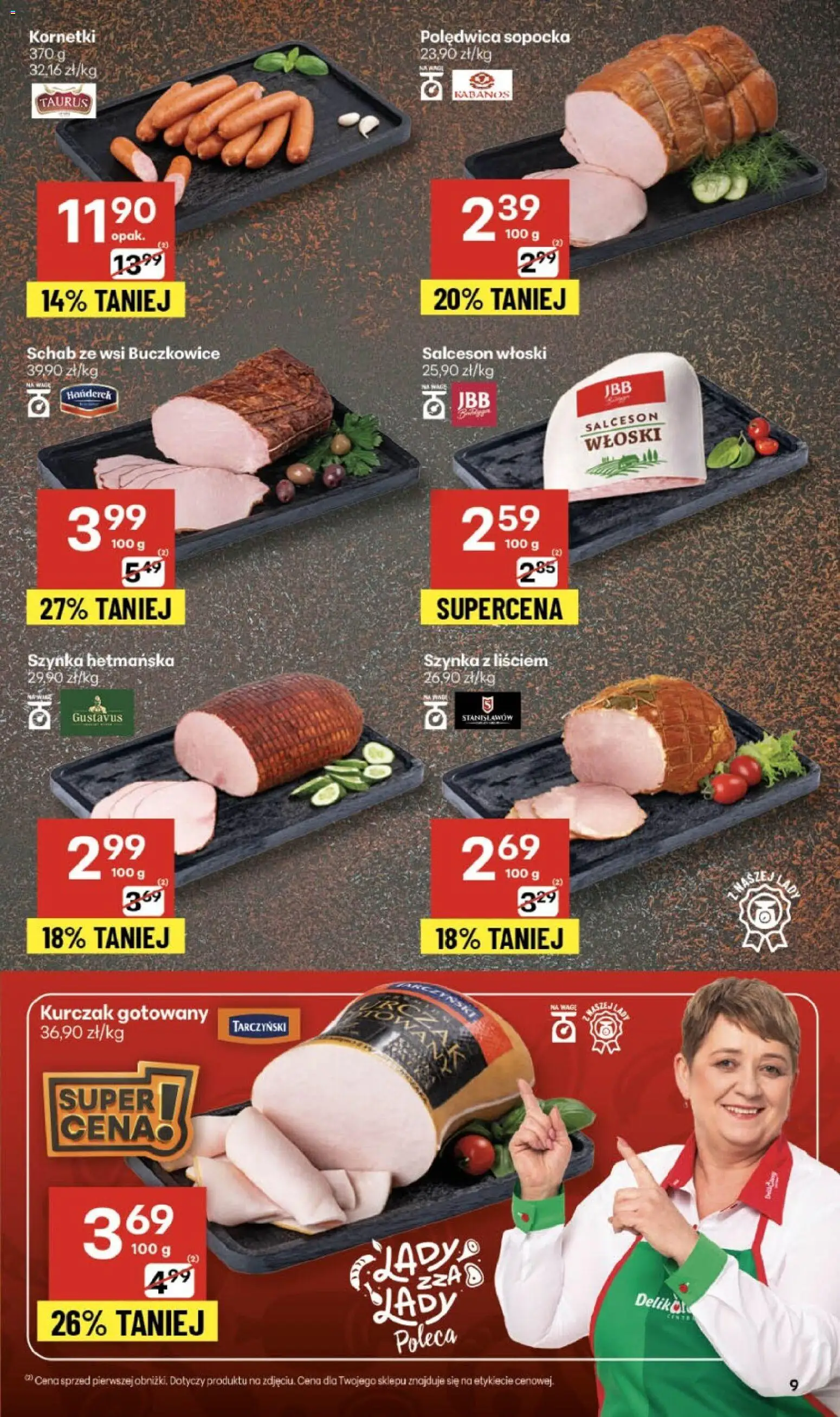 Delikatesy Centrum Gazetka od 30.10.2025 | Strona: 9 | Produkty: Kurczak, Schab, Szynka