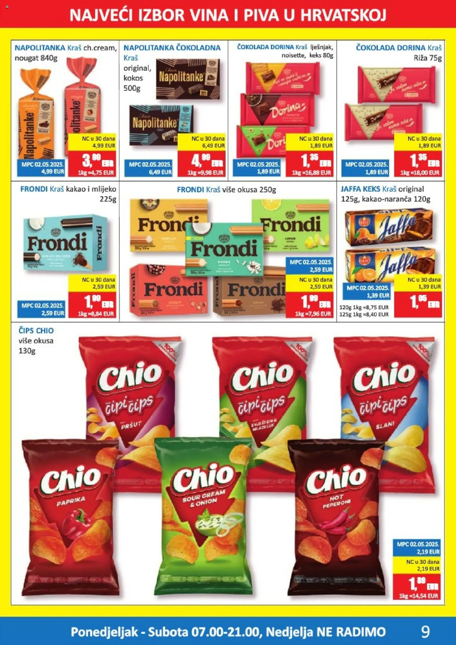 Vrutak katalog | vrijedi od 12.01.2026 | Stranica: 9 | Proizvodi: Dorina, Čokolada, Pršut, Čips