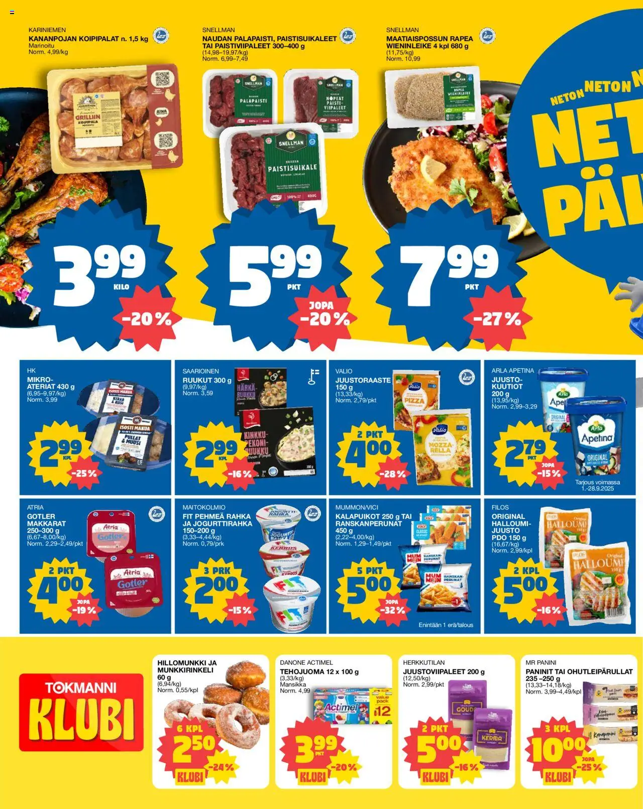 Tokmanni - EUROSPAR Ylöjärvi Ruokasanomat – voimassa 04.09.2025 alkaen | Sivu: 2 | Tuotteet: Ranskanperunat, Kalapuikot, Juusto, Kinkku