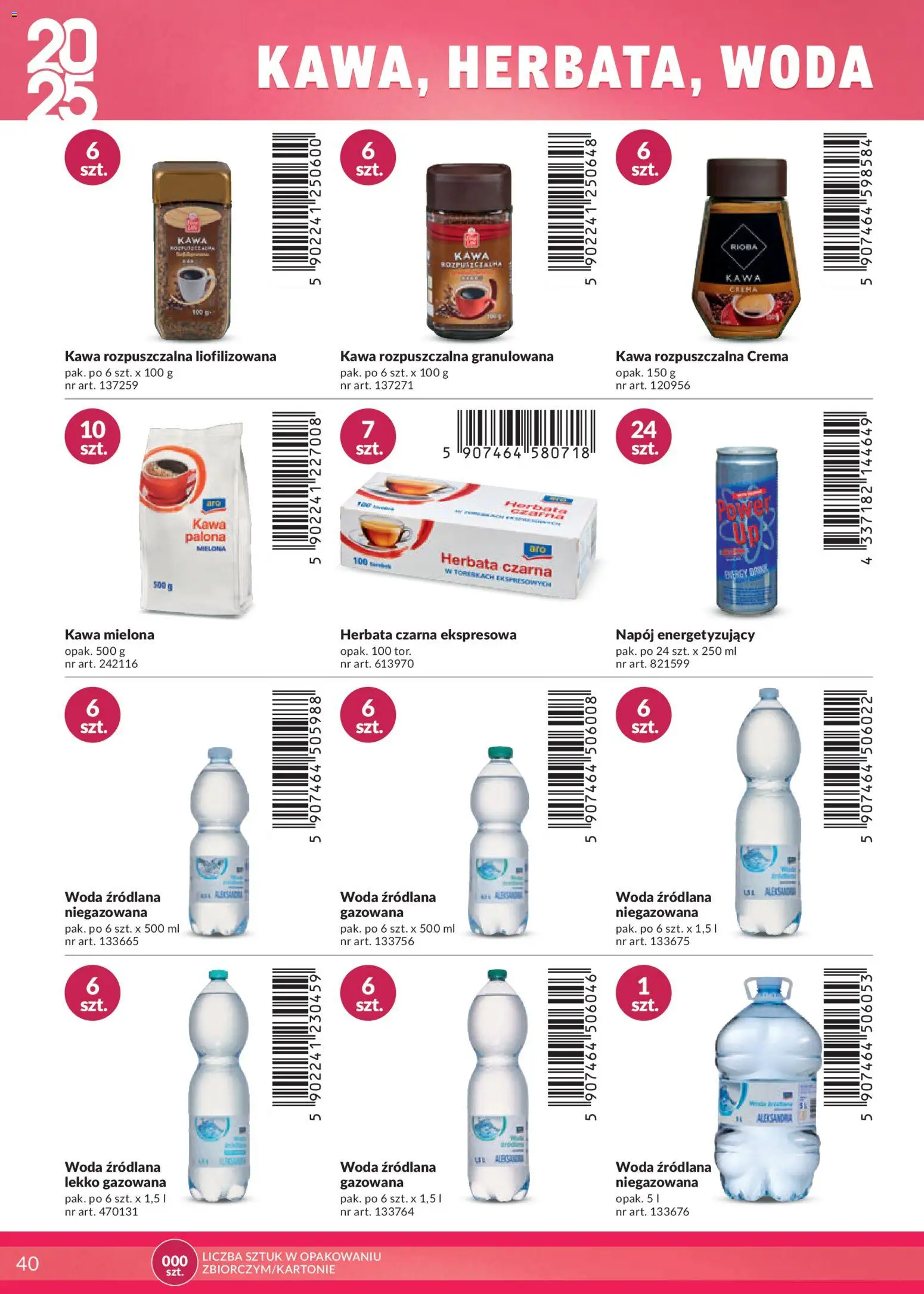 Makro Gazetka - Katalog marki własne dla Twojego sklepu od 28.04.2025 | Strona: 40 | Produkty: Kawa rozpuszczalna, Woda źródlana, Kawa, Woda