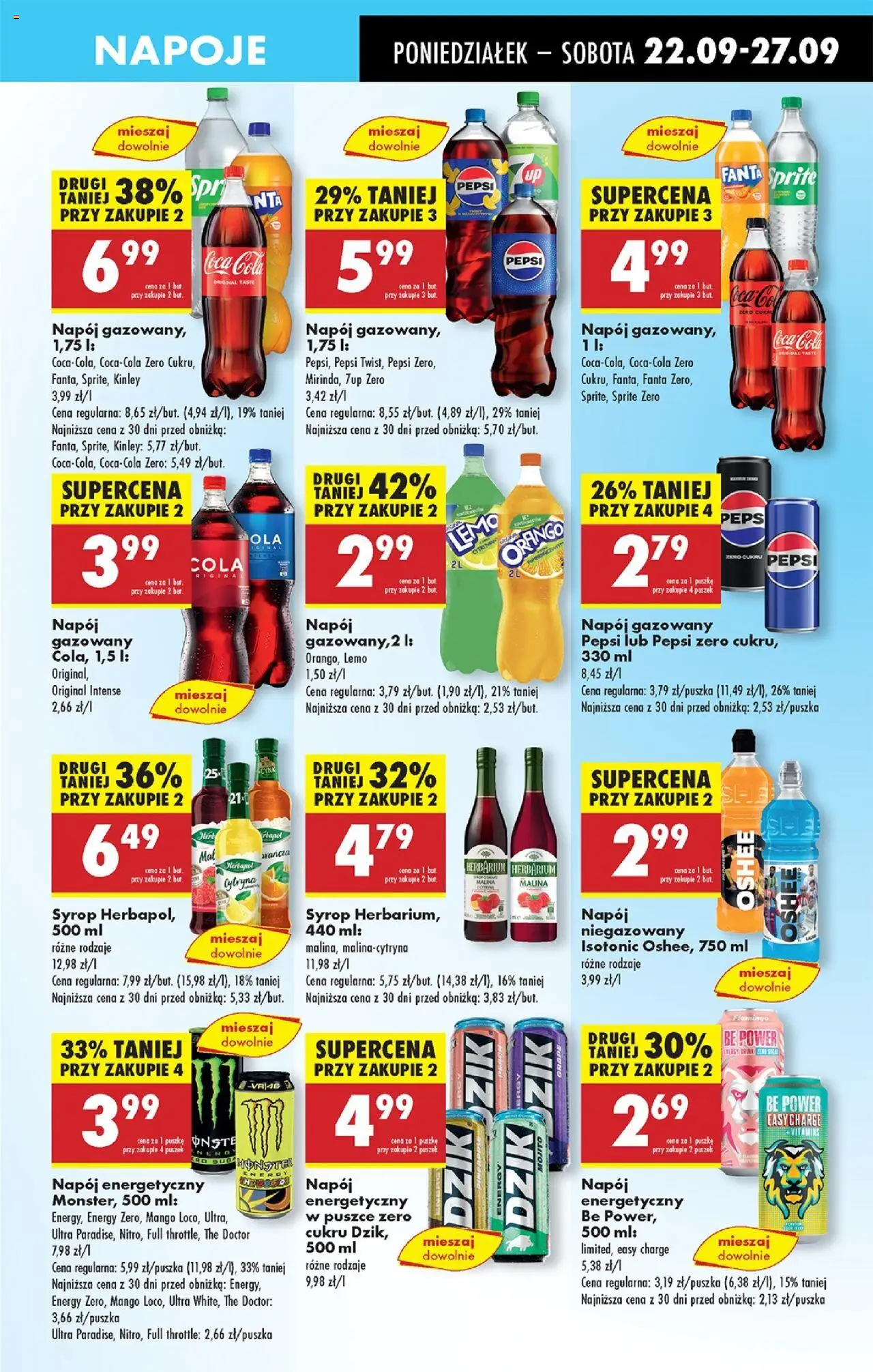 Biedronka gazetka od 22.09.2025 | Strona: 47 | Produkty: Syrop, Herbarium, Napoje, Pepsi