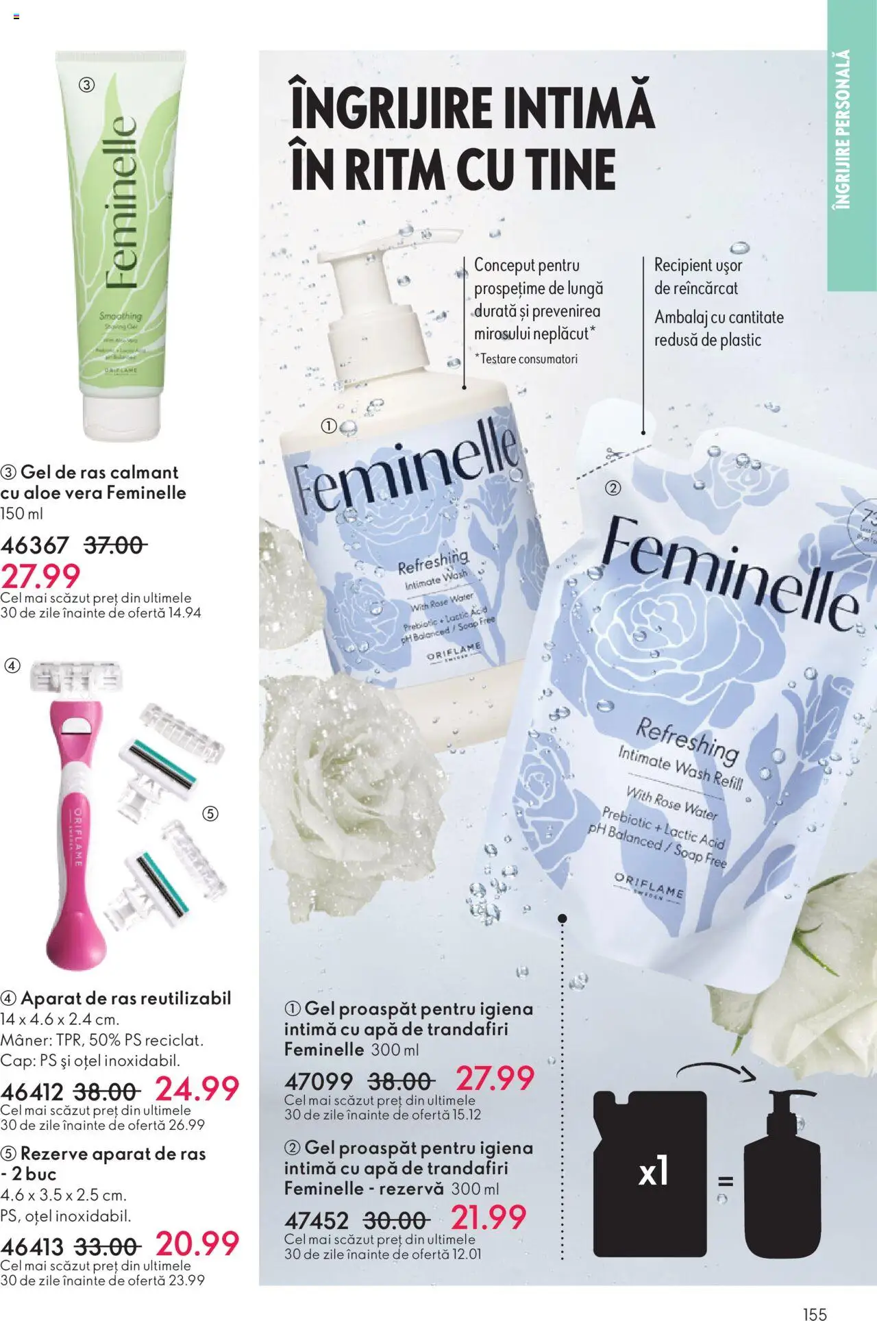 Noul catalog Oriflame – valabil de la 12.11.2025 | Pagină: 155 | Produse: Aparat De Ras, Aloe vera, Mâner, Apă