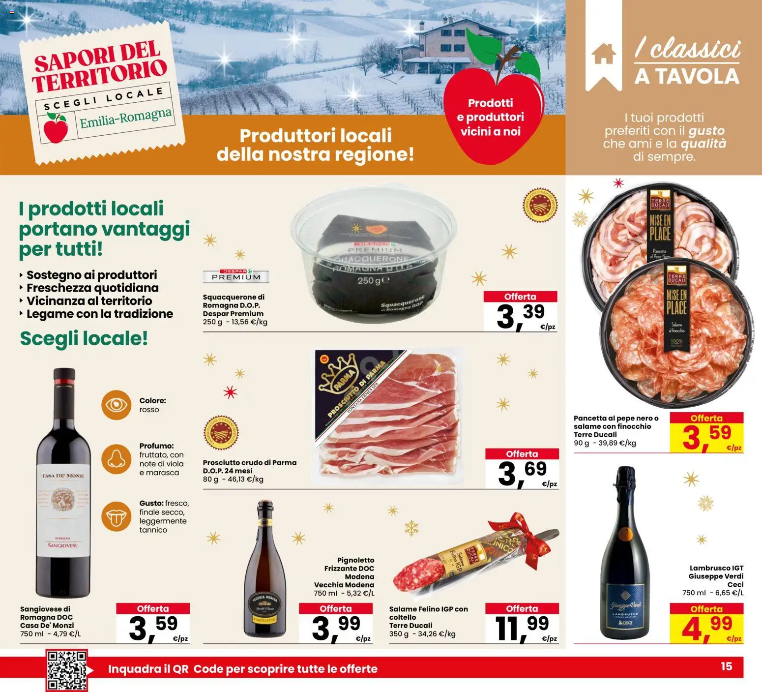 Volantino Eurospar del 16.12.2025 | Pagina: 15 | Prodotti: Prosciutto Crudo, Prosciutto di Parma, Ceci, Pepe