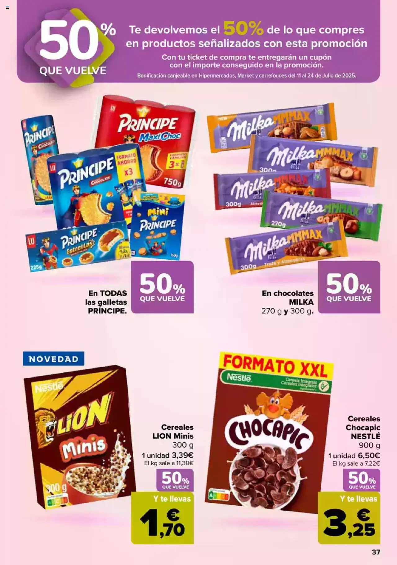 Carrefour folleto │ válido desde el 26.06.2025 | Página: 36 | Productos: Chocolate, Cereales, Té, Galletas