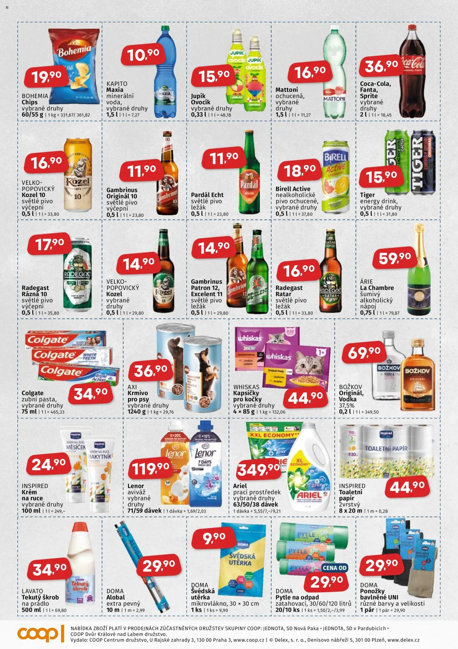 Coop leták - Východočeský region od 22.10.2025 | Strana: 4 | Produkty: Kozel 10, Toaletní papír, Alobal, Utěrka