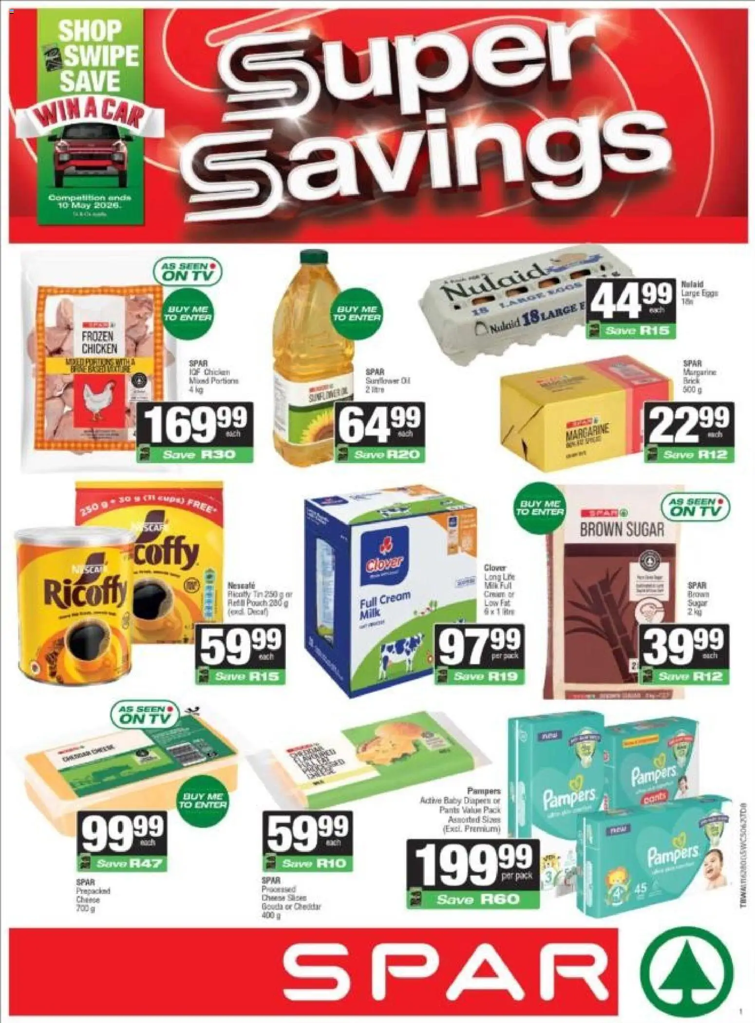 New Spar catalogue – valid from 08.04.2026 | Page: 1 | Products: Milk, Cheese, Chicken, Sugar