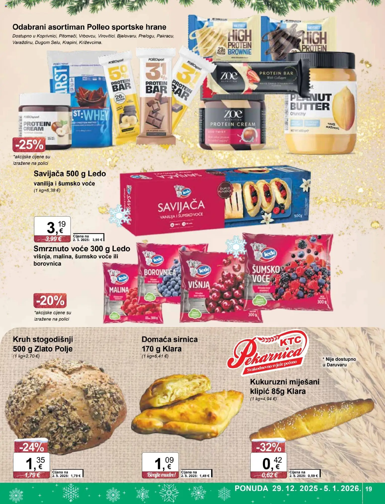 KTC katalog | vrijedi od 29.12.2025 | Stranica: 19 | Proizvodi: Kruh, Ledo, Borovnica, Smrznuto voće