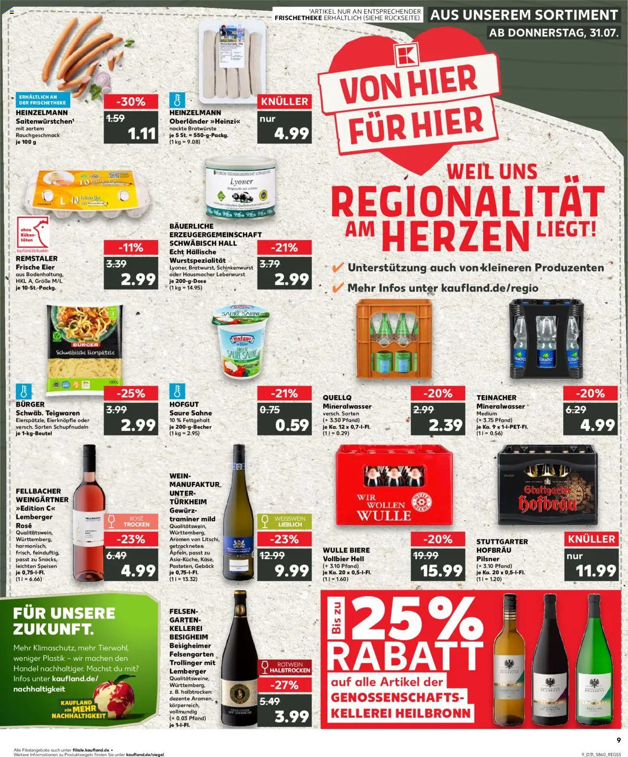 Kaufland prospekt Stuttgart	 - gültig ab dem 31.07.2025 | Seite: 9 | Produkte: Eier, Weißwein, Pasta, Wein