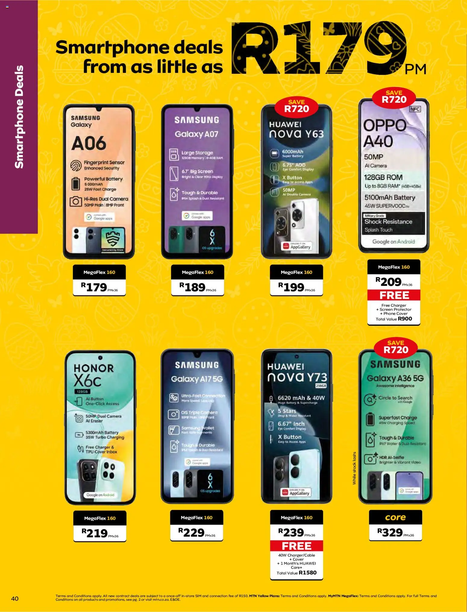 New MTN catalogue – valid from 07.04.2026 | Page: 40 | Products: Sim, Cover, Battery, Stock