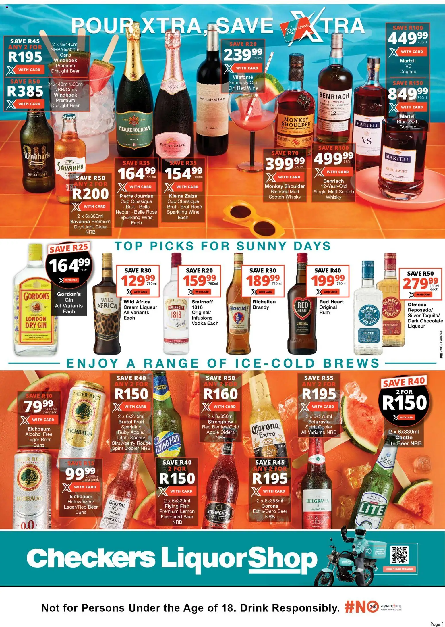New Checkers catalogue – valid from 23.01.2026 | Page: 1 | Products: Beer, Gin, Fruit, Ensalada de quino