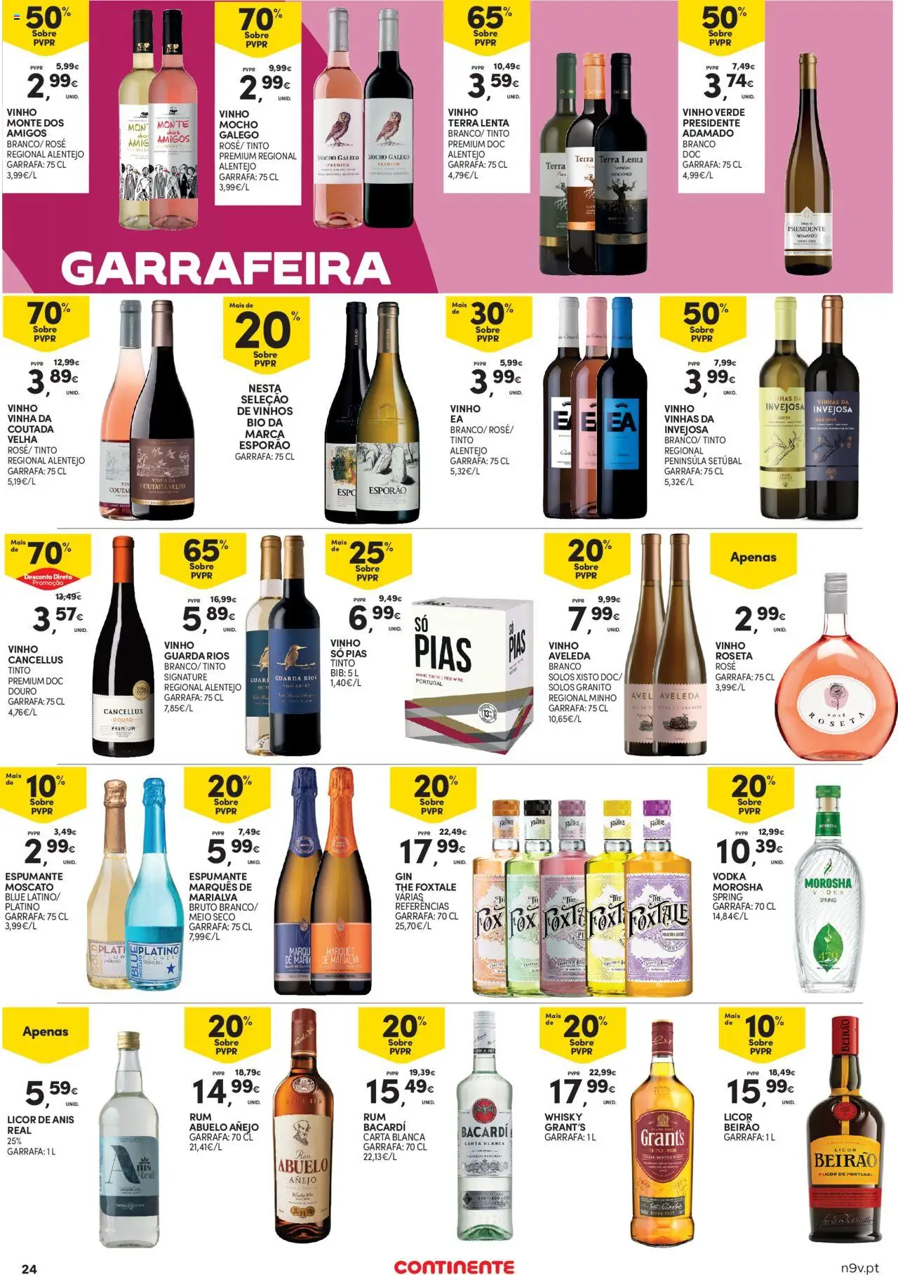 Continente - Açores │ válido de 16.10.2025 | Página: 24 | Produtos: Espumante, Rum, Licor, Vinho tinto