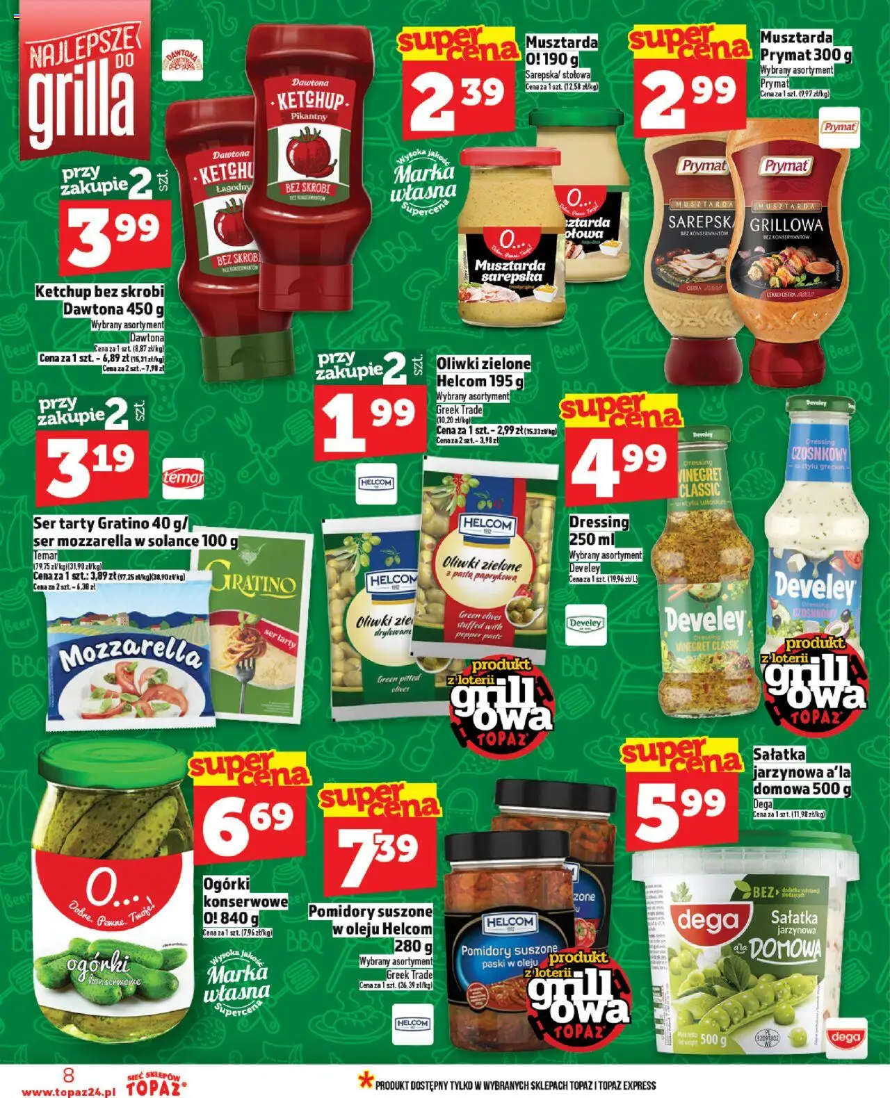 Topaz Gazetka - Ceny małe na stałe od 12.06.2025 | Strona: 8 | Produkty: Ketchup, Pomidory, Mozzarella, Sałatka