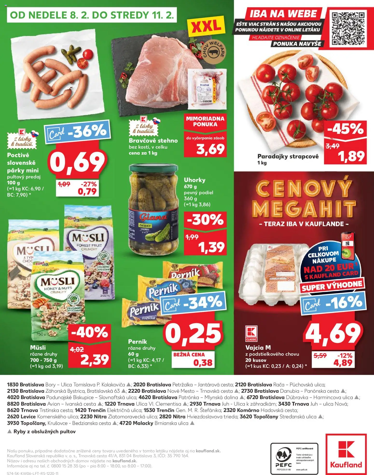 Nové Kaufland akcie – leták je platný od 05.02.2026 | Strana: 74 | Produkty: Paradajky, Ryby, Párky, Uhorky