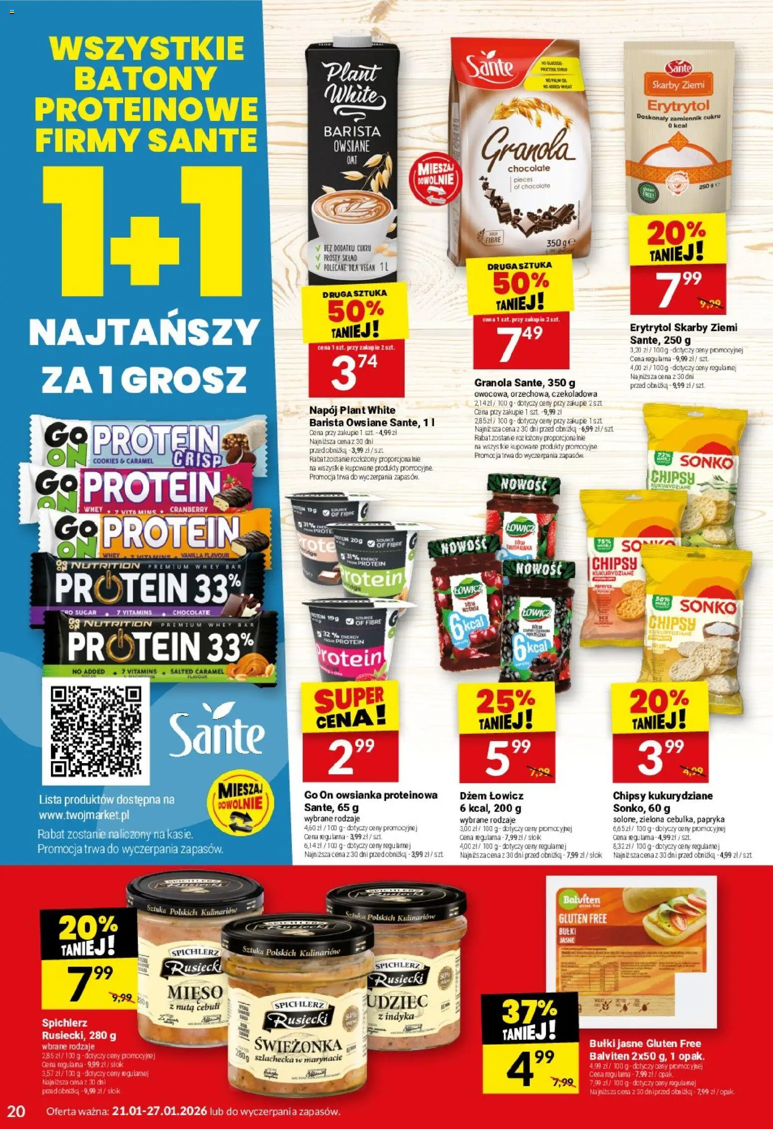 Twój Market Gazetka od 21.01.2026 | Strona: 20 | Produkty: Chipsy kukurydziane, Chipsy, Owsianka, Róż