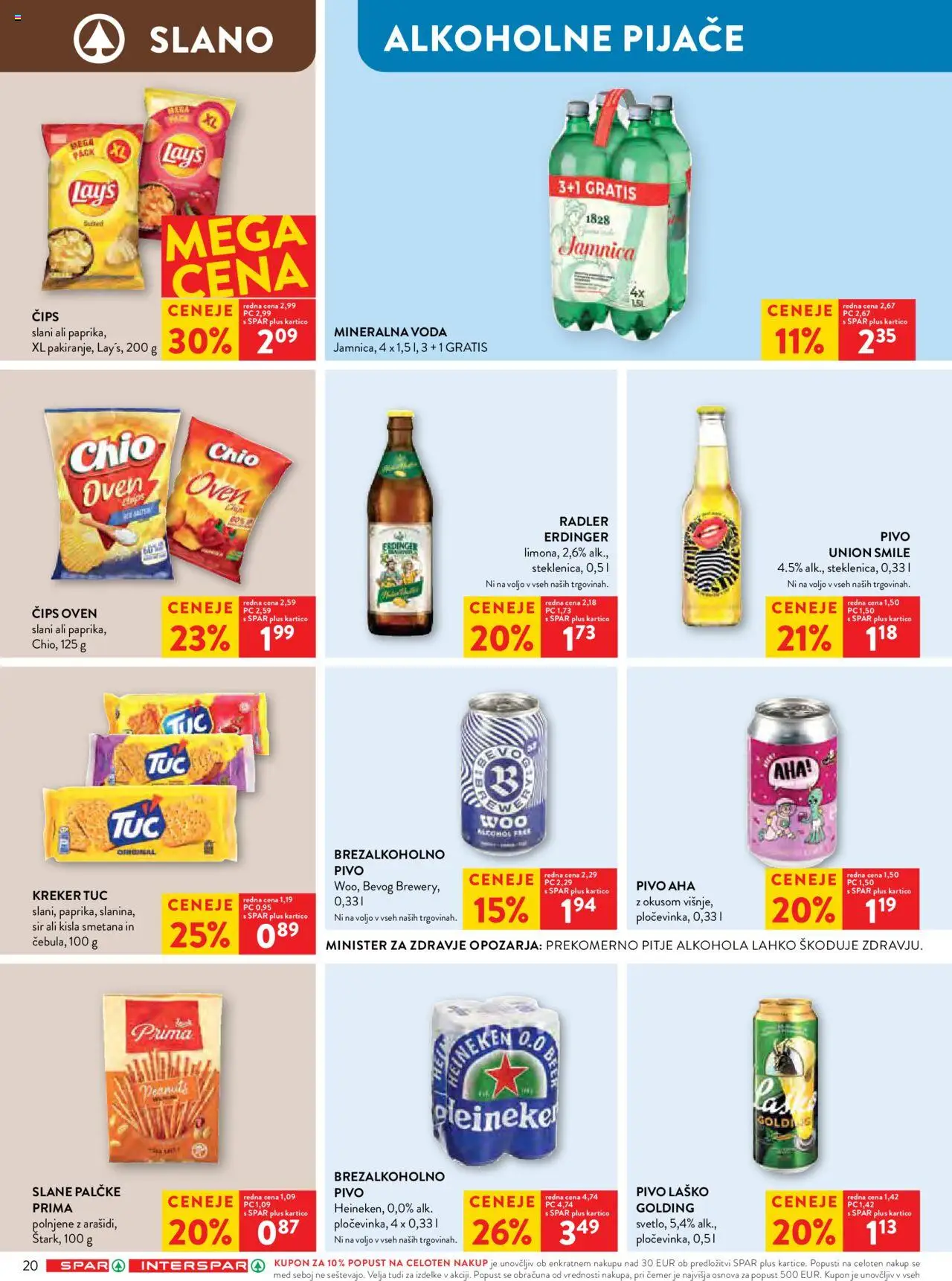 Novi Spar katalog ponudbe – veljaven od 10.09.2025 | Stran: 23 | Izdelki: Mineralna voda, Pivo, Kisla smetana, Voda
