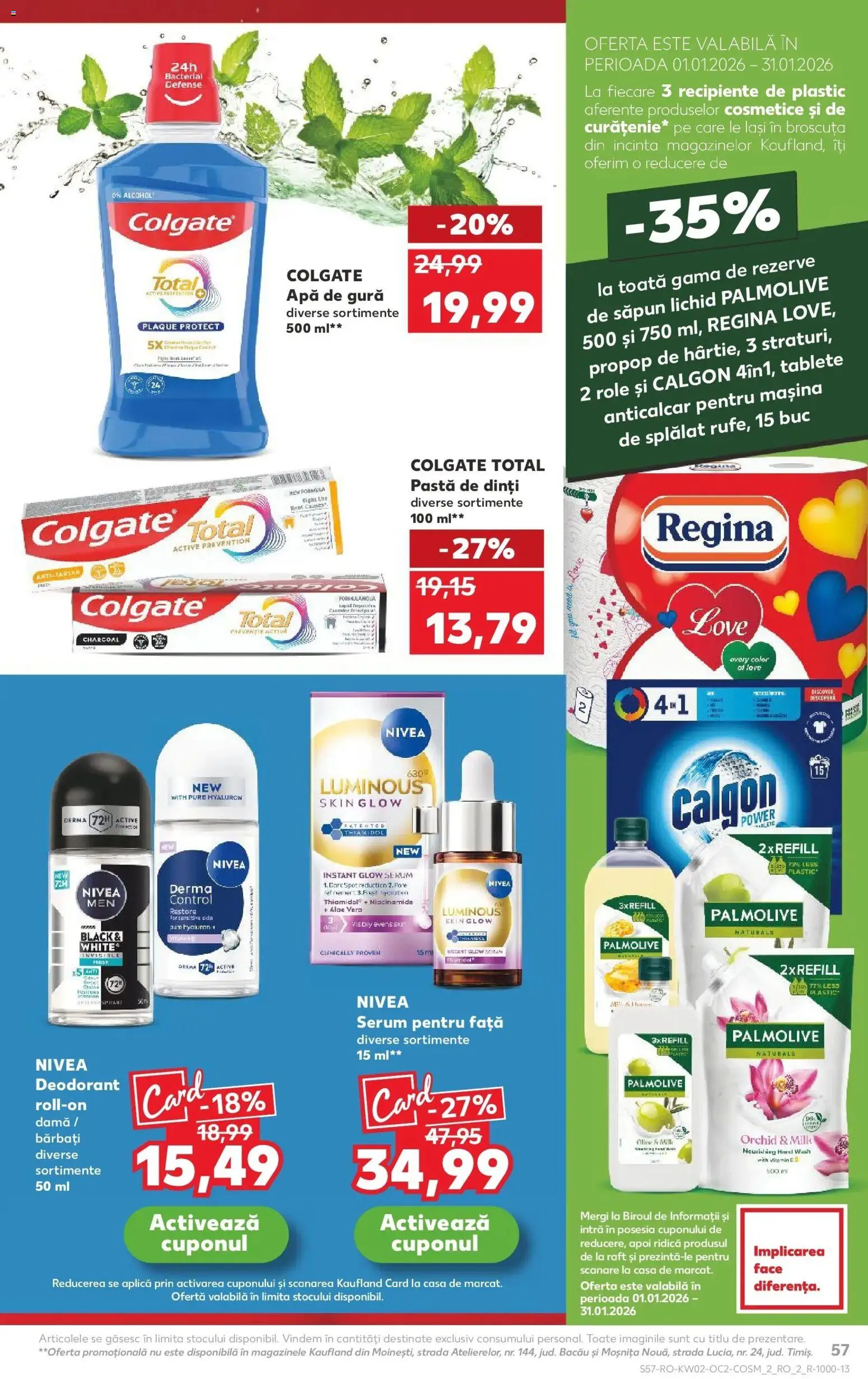 Noul catalog Kaufland – valabil de la 07.01.2026 | Pagină: 57 | Produse: Serum, Aloe vera, Role, Recipiente