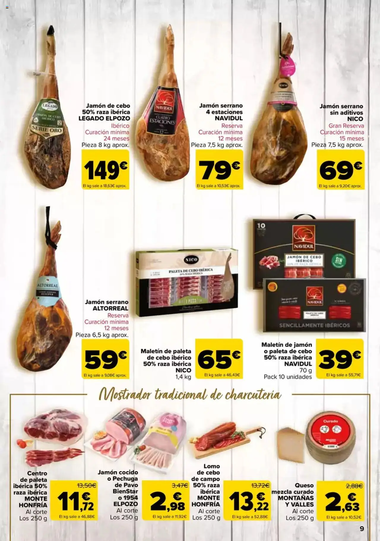Carrefour folleto │ válido desde el 27.05.2025 | Página: 9 | Productos: Jamón serrano, Queso, Jamón, Jamón cocido