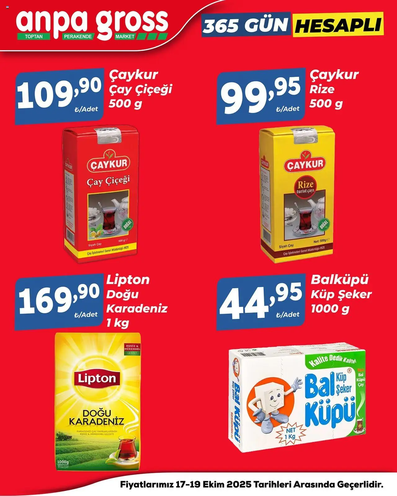 Anpa Gross Katalog Cuma-Pazar - 17.10.2025 tarihinden itibaren geçerlidir | Sayfa: 10 | Ürünler: Çay, Şeker, Küp şeker