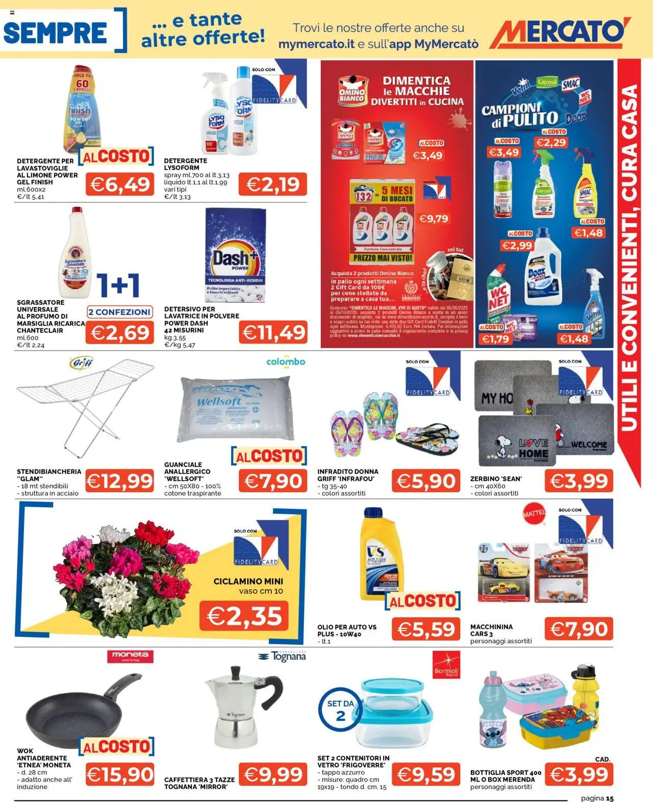 Volantino Mercatò del 11.08.2025 | Pagina: 15 | Prodotti: Infradito, Stendibiancheria, Lavatrice, Profumo
