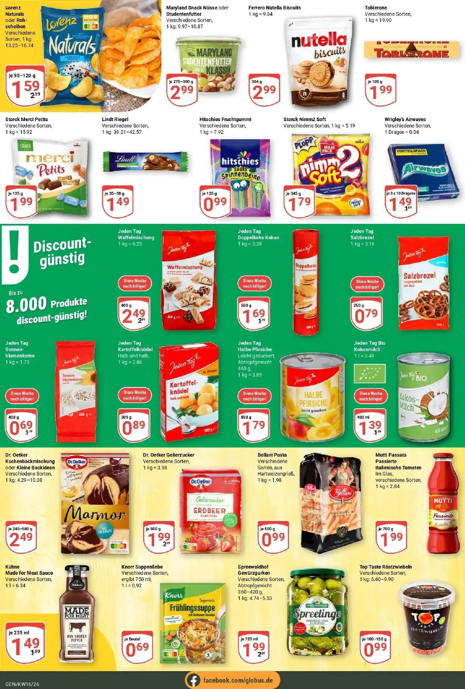 Globus Prospekt Gensingen	 – gültig ab 12.04.2026 | Seite: 14 | Produkte: Merci, Gelierzucker, Tomaten, Lindt