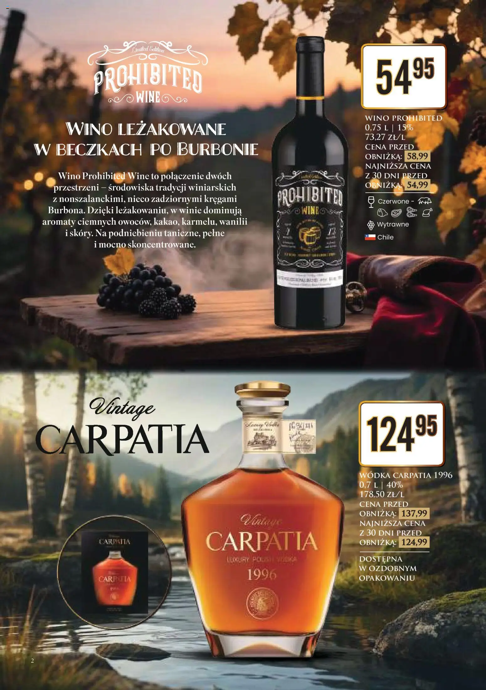 Dino Gazetka alkoholowa od 21.11.2025 | Strona: 2 | Produkty: Vodka, Wino, Wódka, Wódka carpatia