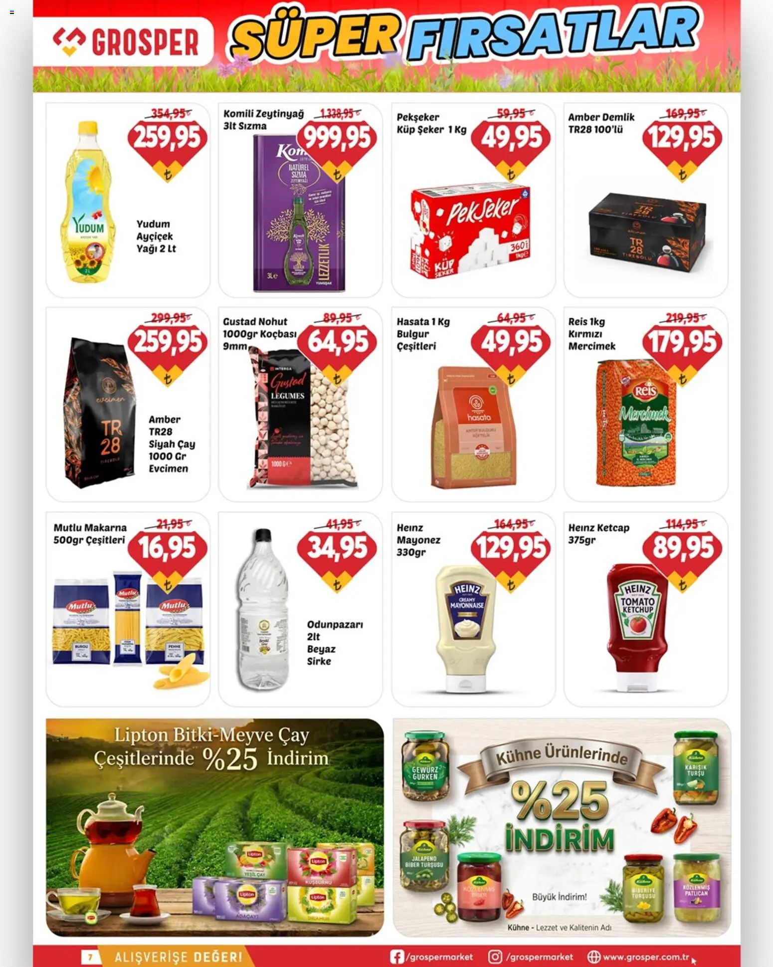 Grosper Katalog - 22.04.2026 tarihinden itibaren geçerlidir | Sayfa: 7 | Ürünler: Sirke, Biber, Kuşburnu, Küp şeker