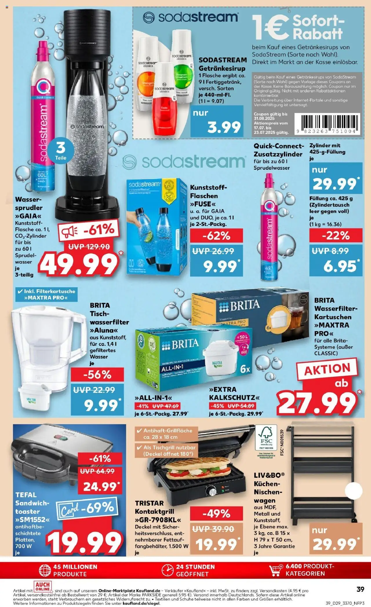 Kaufland prospekt Glauchau	 - gültig ab dem 21.07.2025 | Seite: 52 | Produkte: Toaster, Wasser, Kuchen, Sodastream