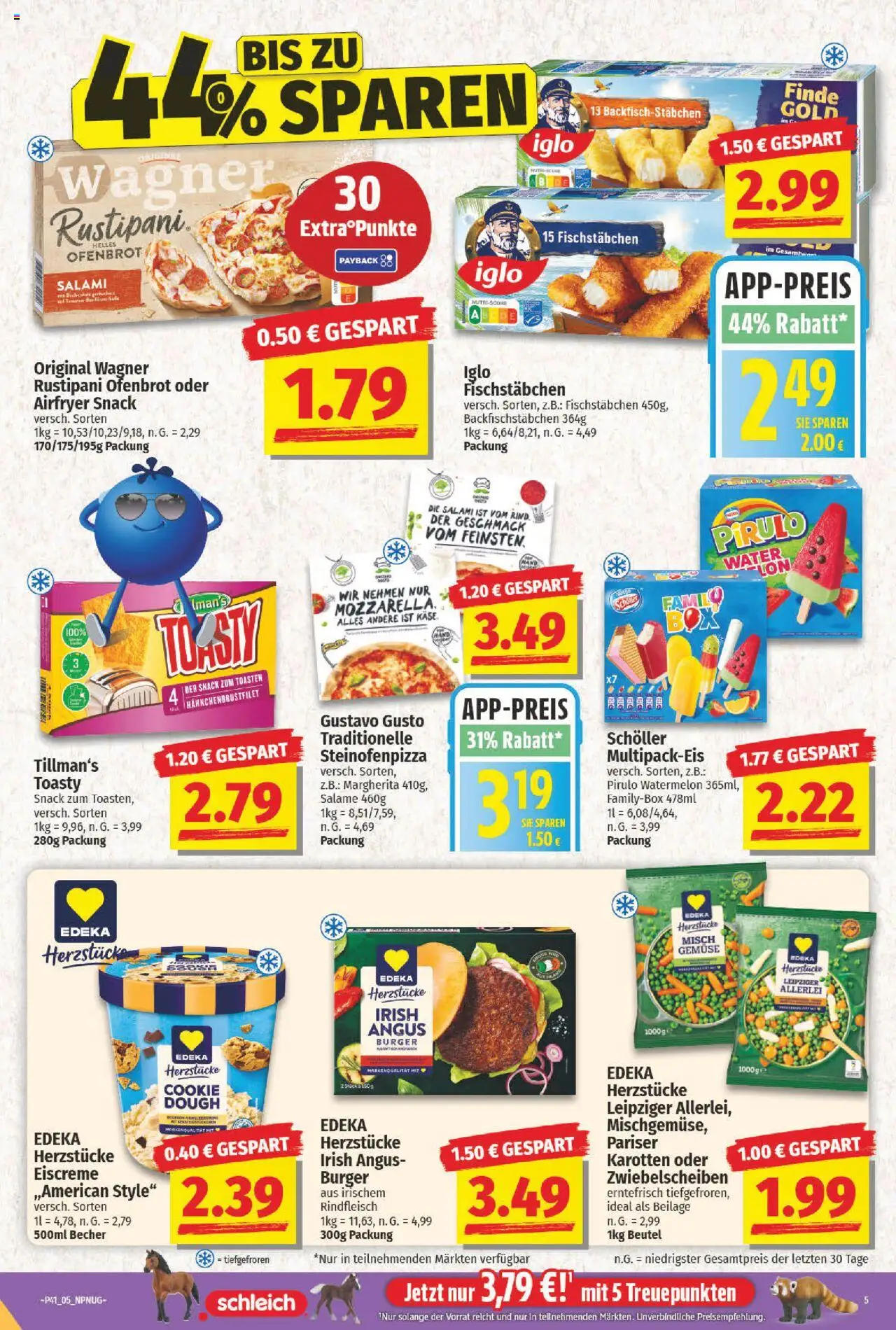 NP Discount Prospekt 	 – gültig ab 06.10.2025 | Seite: 5 | Produkte: Eiscreme, Fischstabchen, Gemüse, Salami