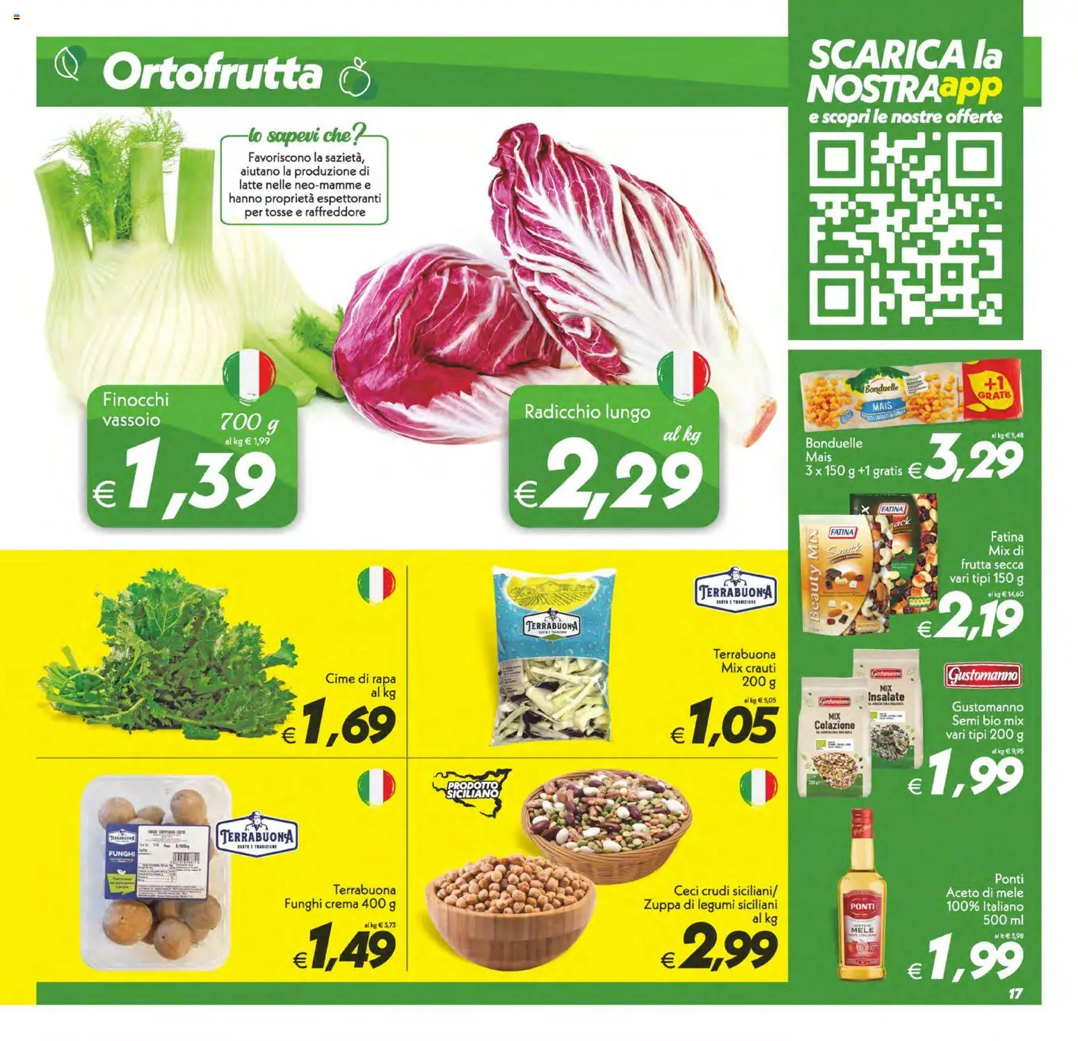 Volantino SuperConveniente del 23.01.2026 | Pagina: 17 | Prodotti: Legumi, Mele, Ceci, Frutta