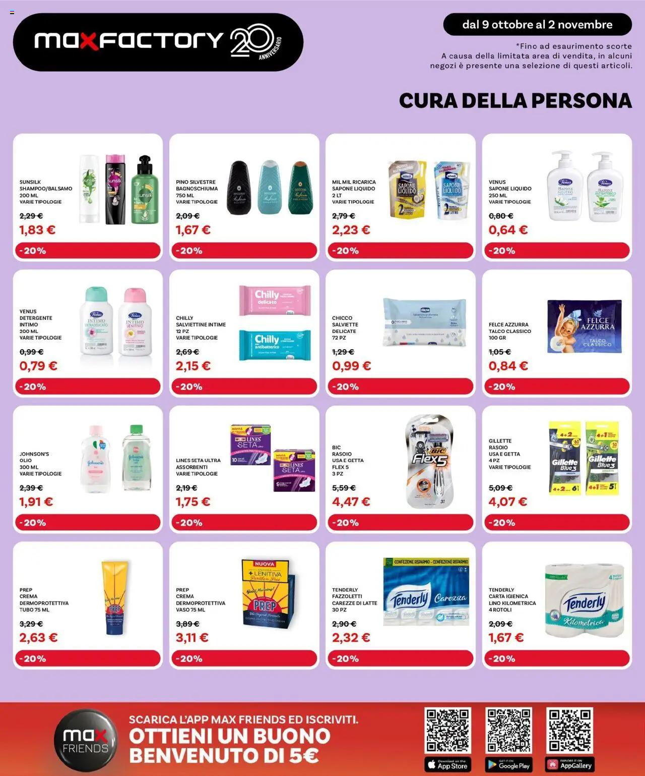 Volantino Max Factory del 09.10.2025 | Pagina: 22 | Prodotti: Fazzoletti, Intimo, Tubo, The
