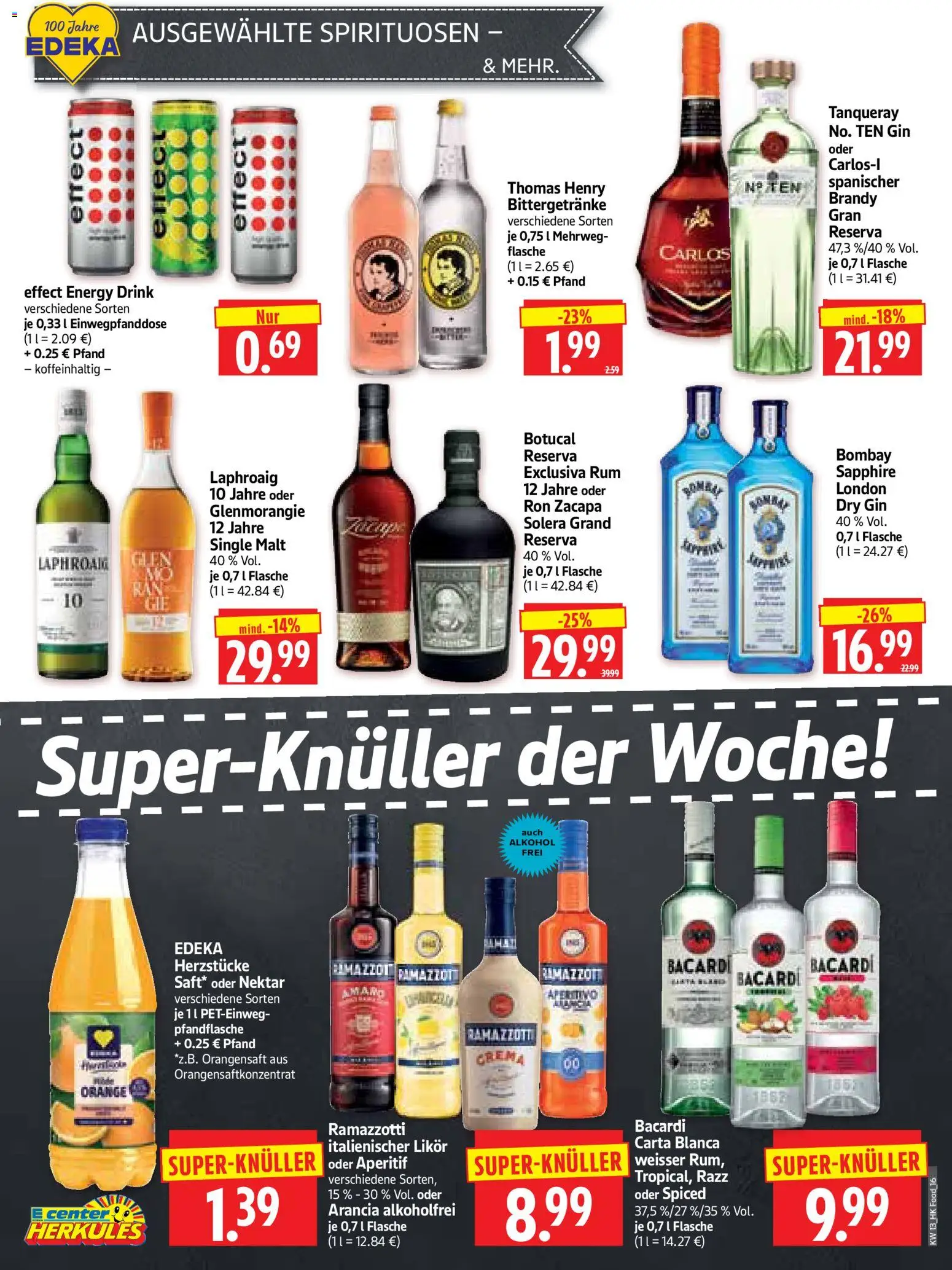 HERKULES Prospekt 	 – gültig ab 23.03.2026 | Seite: 16 | Produkte: Bacardi, Energy, Gin, Ramazzotti