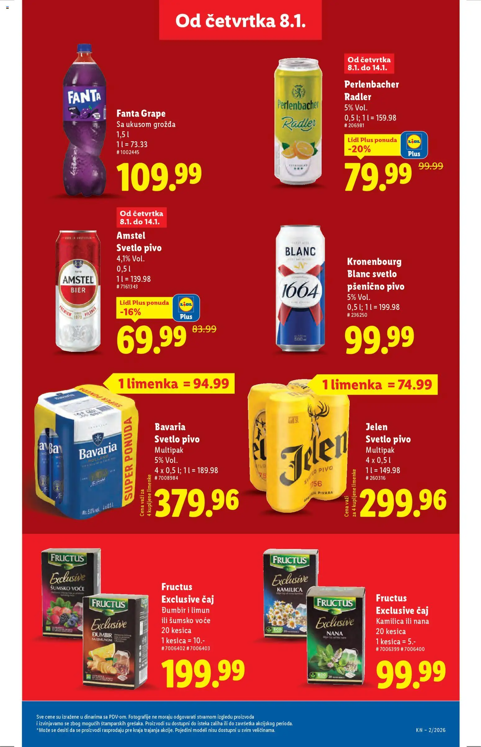 Lidl katalog - važi od 08.01.2026 | Strana: 23 | Proizvode: Amstel, Pivo, Limun, Čaj