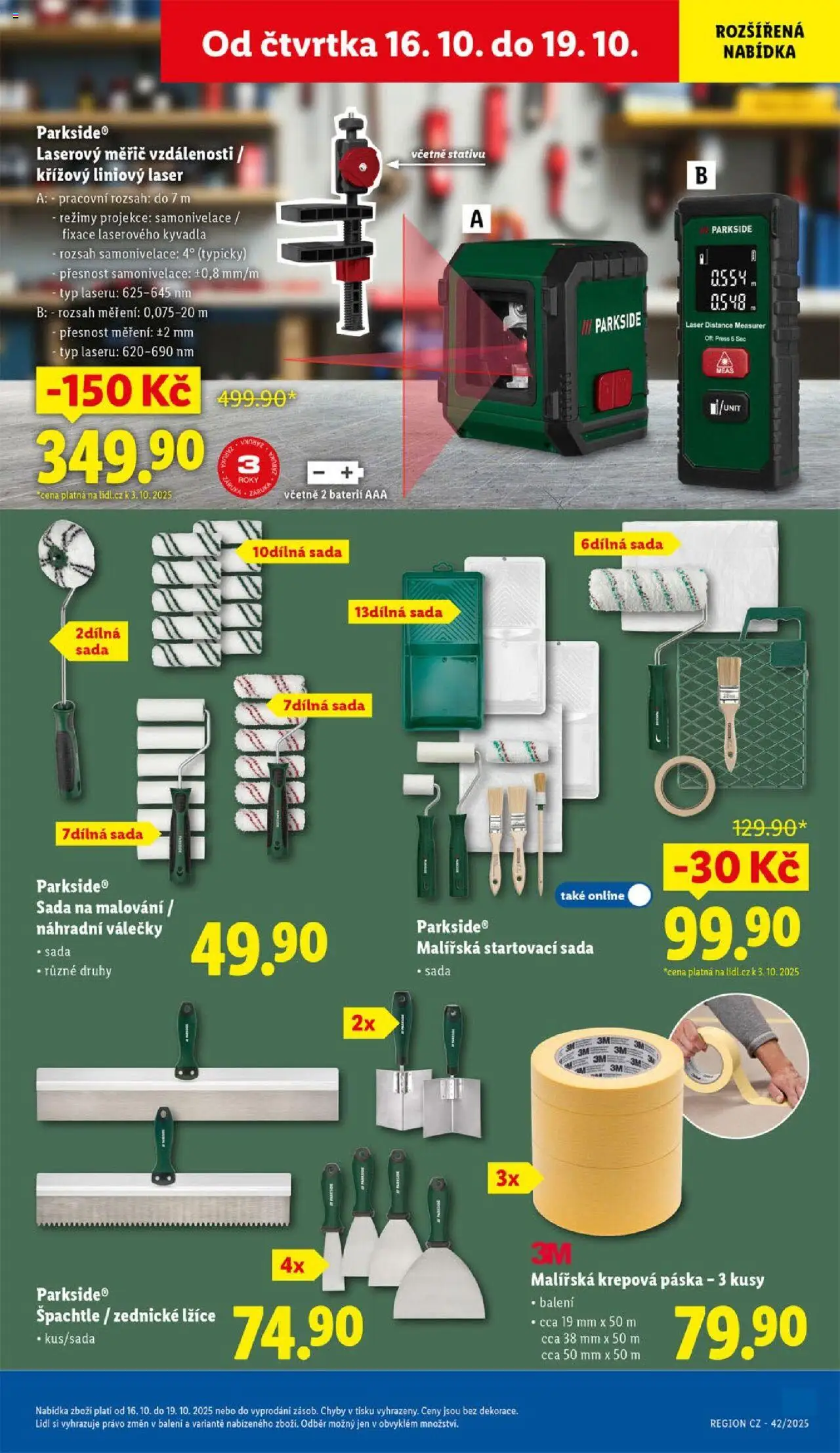 Lidl leták od 16.10.2025 | Strana: 49 | Produkty: Špachtle, Parkside, Lžíce, Laserový měřič