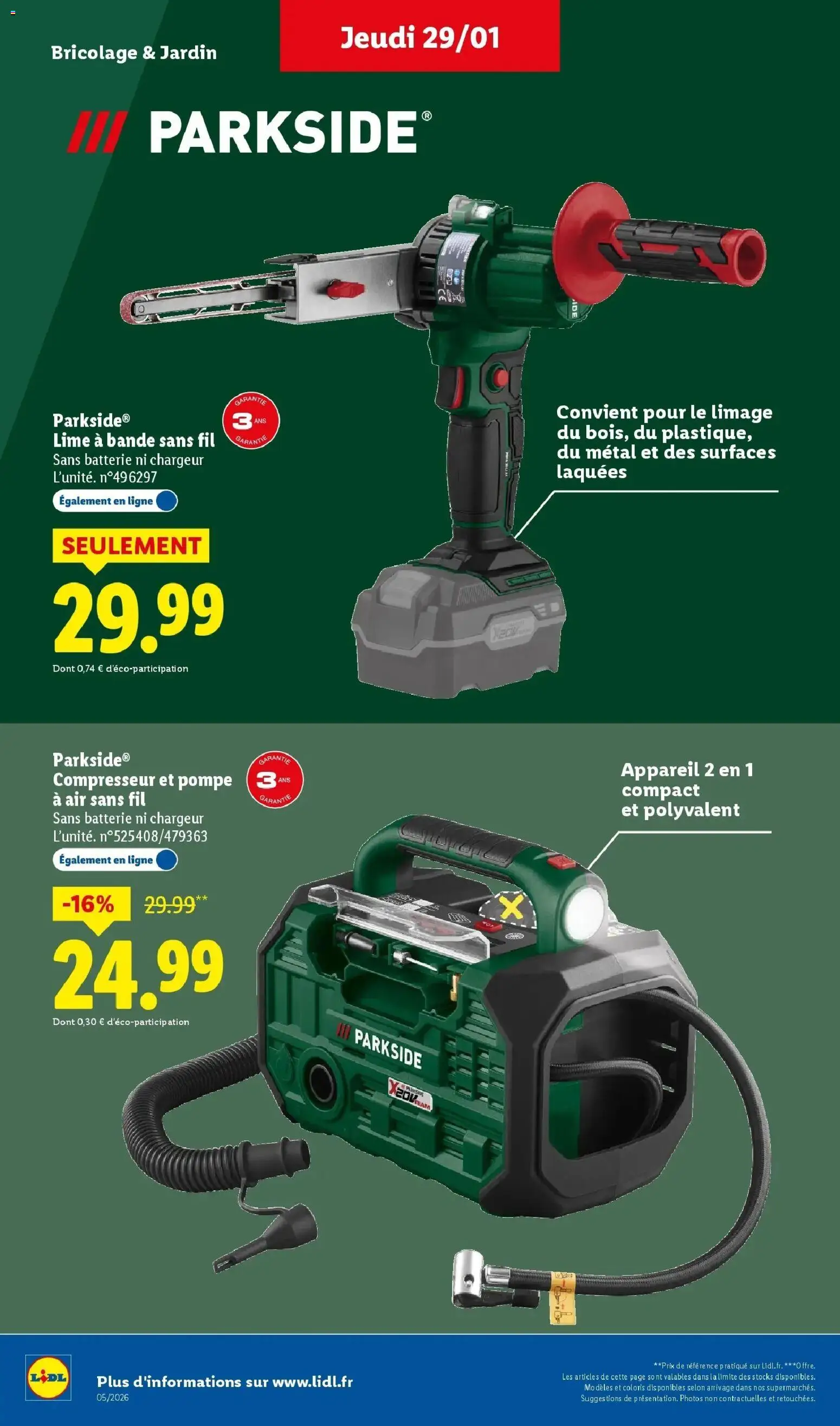 Catalogue LIDL du 28/01/2026 | Promo prospectus en ligne | Page: 36 | Produits: Compresseur, Batterie