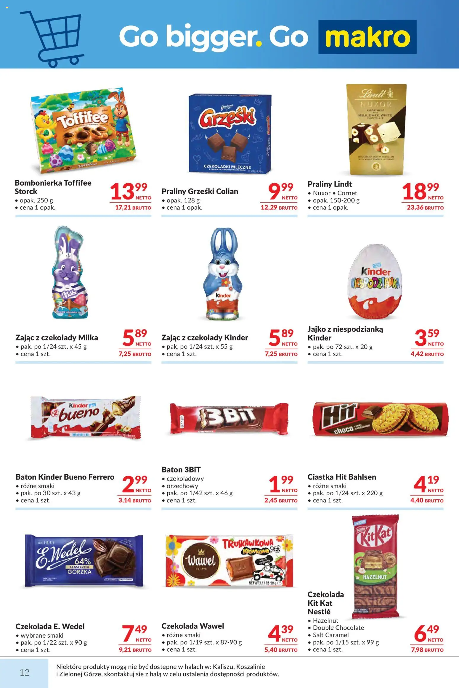 Makro Gazetka od 03.03.2026 | Strona: 12 | Produkty: Czekoladki, Czekolady milka, Milka, Baton