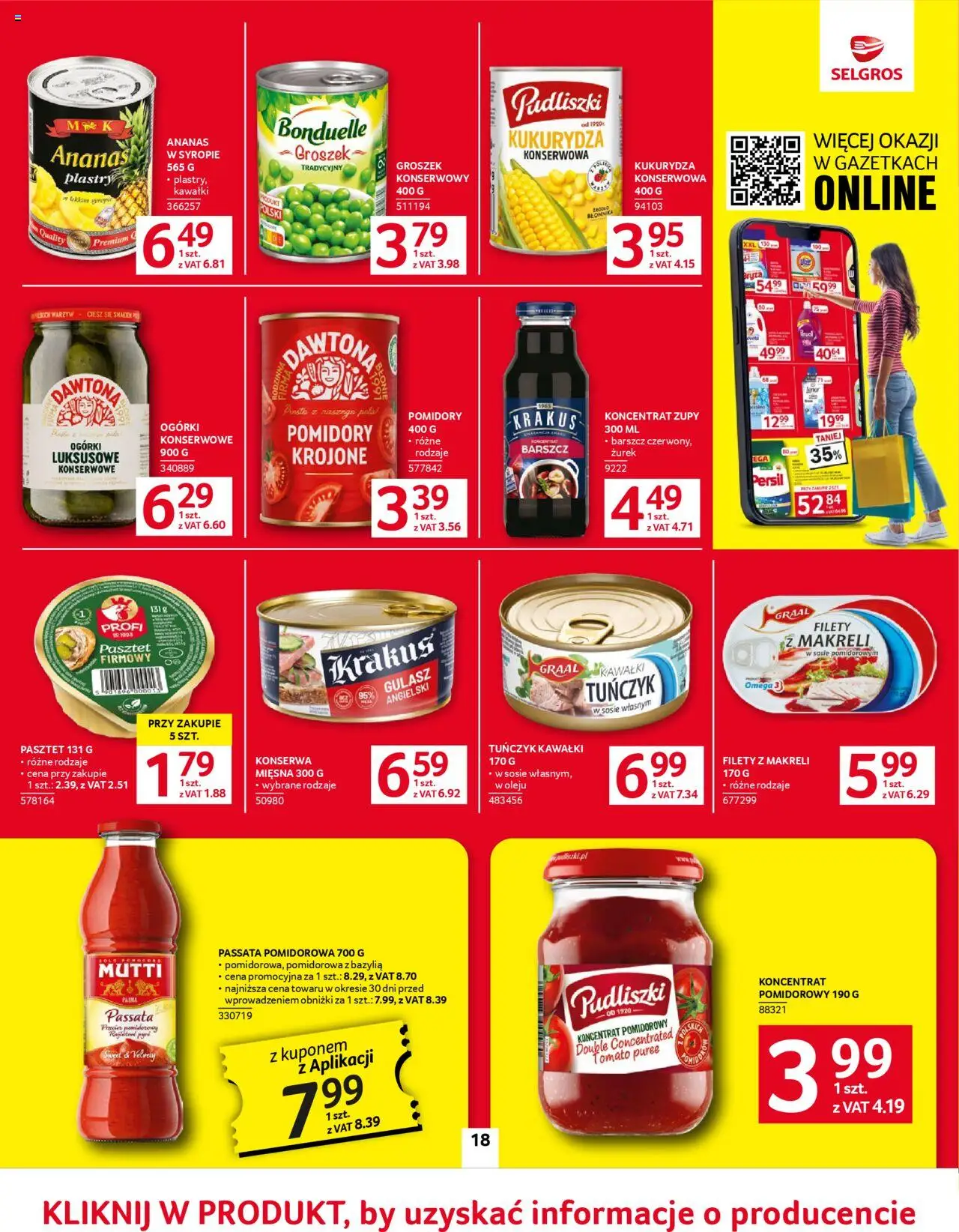 Selgros cash&carry Gazetka od 05.06.2025 | Strona: 18 | Produkty: Persil, Kukurydza, Zurek, Ogórki konserwowe